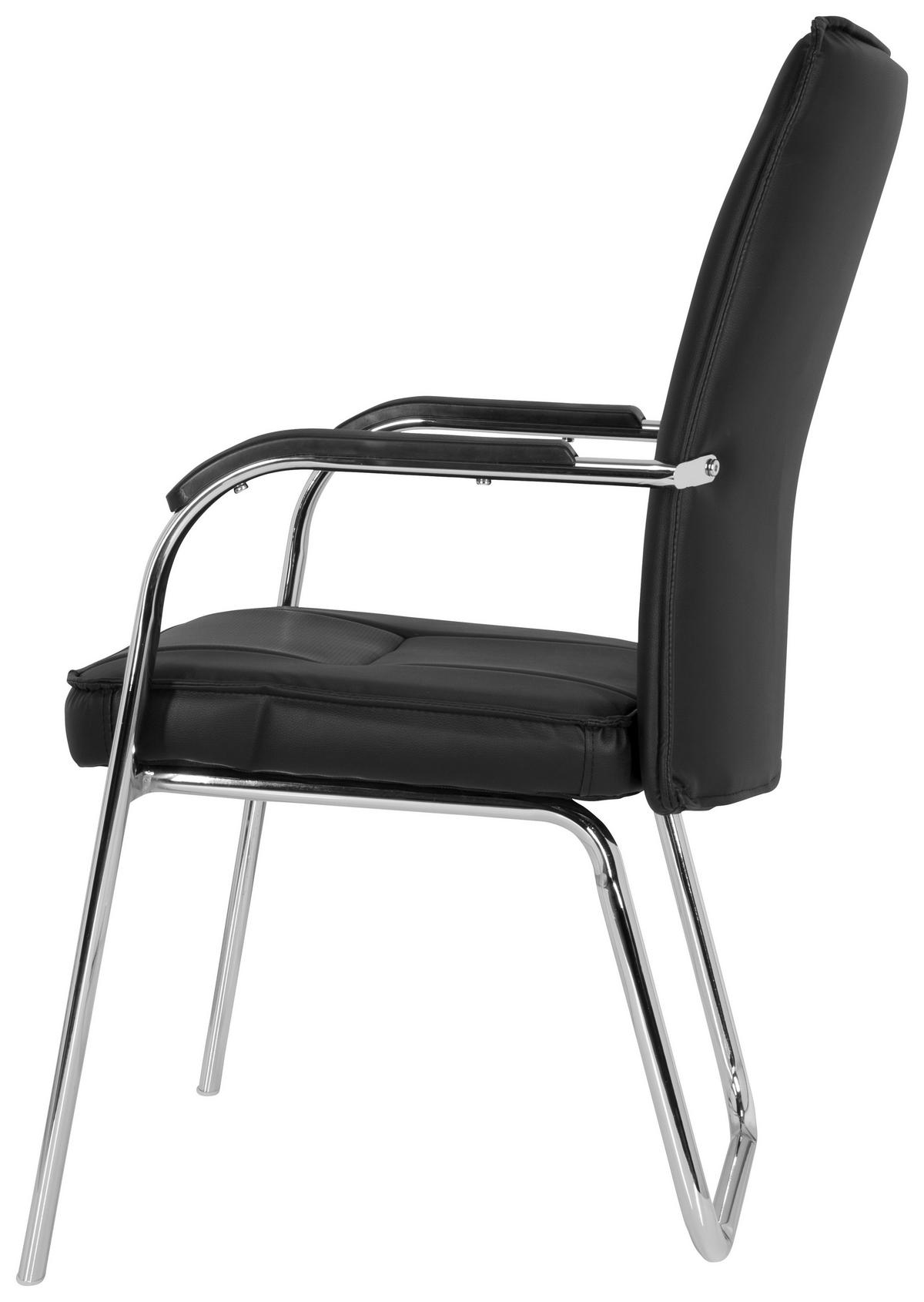 Konferenčni Stol Banda V, Črna - barve kroma/črna, Moderno, kovina/tekstil (55/94/44cm) - MID.YOU