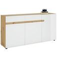 Sideboard in Weiß Hochglanz - Eichefarben/Weiß, MODERN (164/87/42cm) - Mömax modern living Sideboard in Weiß Hochglanz - Eichefarben/Weiß, MODERN (164/87/42cm) - Mömax modern living