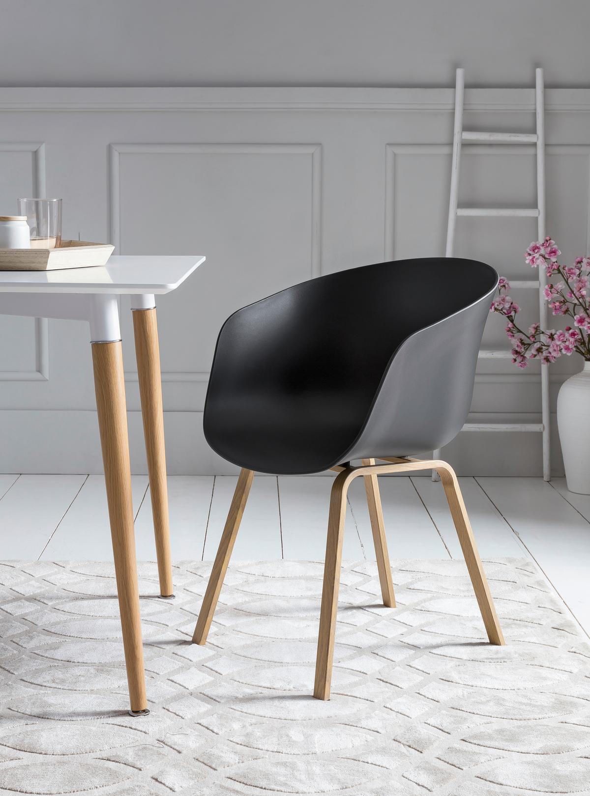 Set Naslanjačev Skandi, Ćrna, 2-Delni - črna/naravne barve, Moderno, kovina/umetna masa (54,5/77,5/54cm) - Livetastic