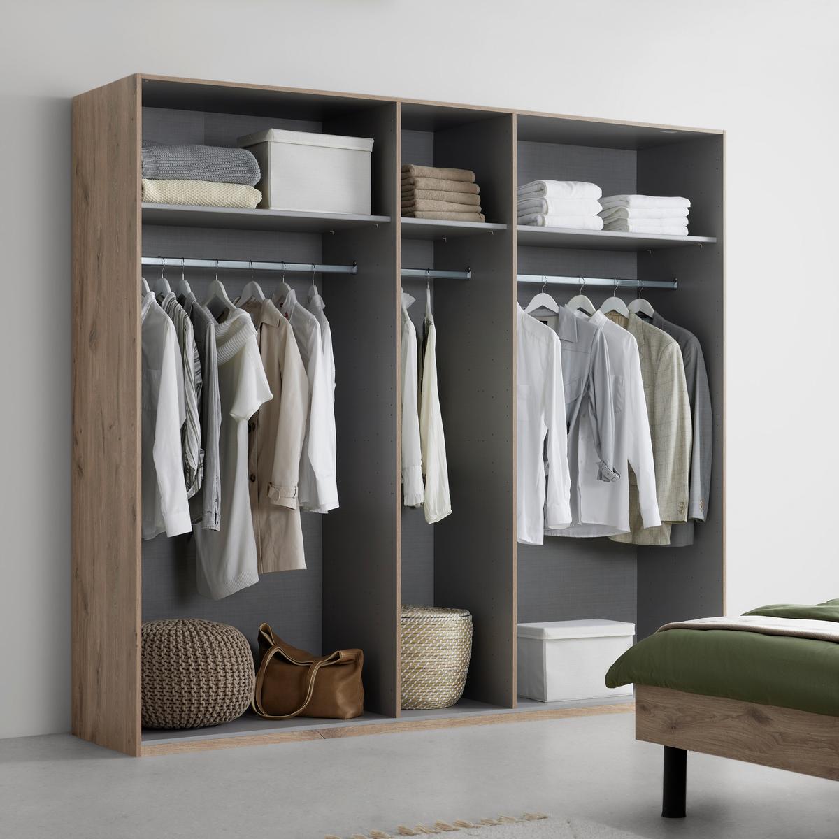 Drehtürenschrank Bergamo Graphit/Eichefarben - Eichefarben/Schwarz, Konventionell, Holzwerkstoff/Metall (225/208/58cm) - Based