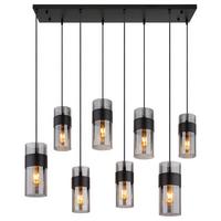 Viseča Svetilka 15718-8 Scarfina - črna, Design, kovina/steklo (102/28/150cm) - Globo