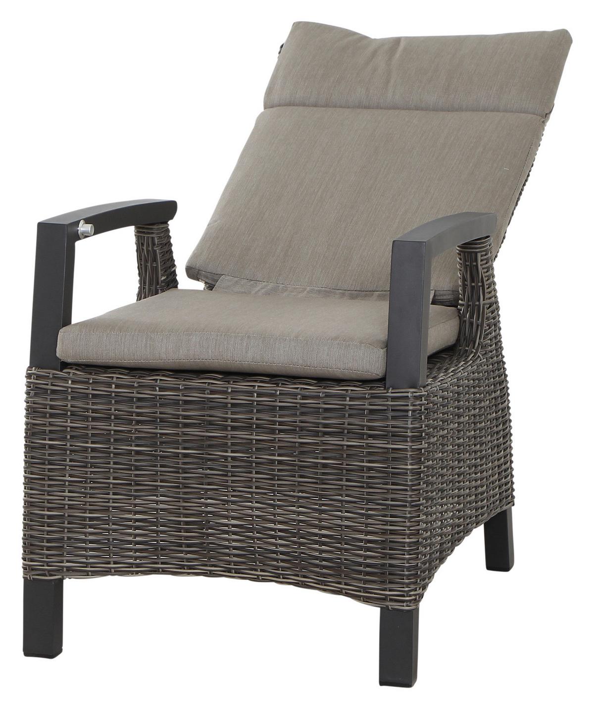 Gartengarnitur Corido 5-tlg. Grau - Anthrazit/Grau, Basics, Keramik/Kunststoff (100/109/200cm) - Siena Garden