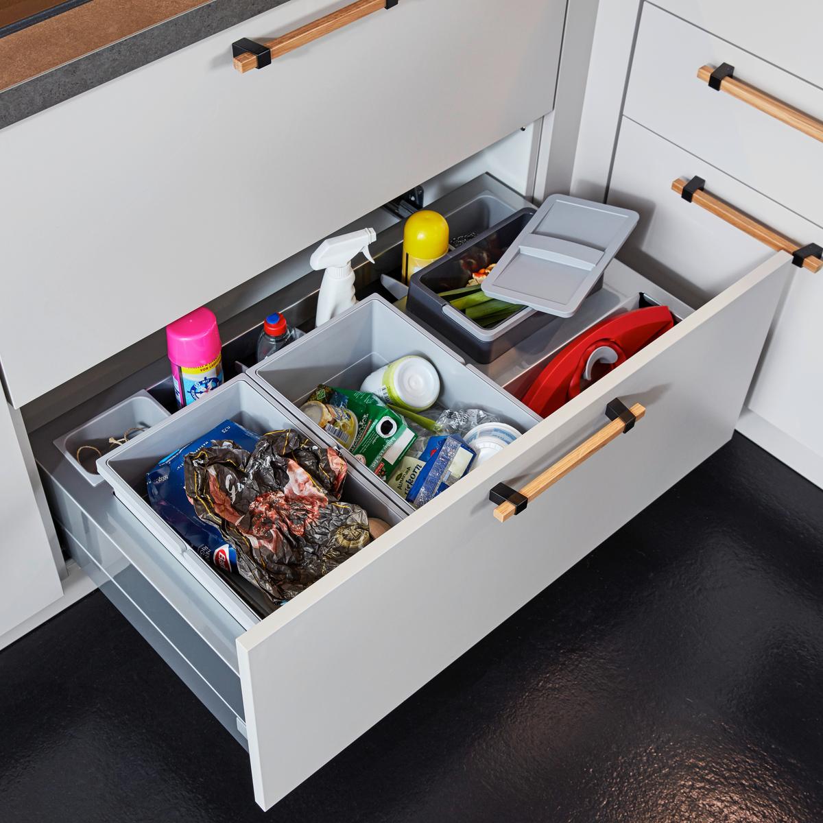 Bucătărie la comandă Laser - gri închis/nisipiu, Konventionell, material pe bază de lemn (295/227cm) - Nobilia