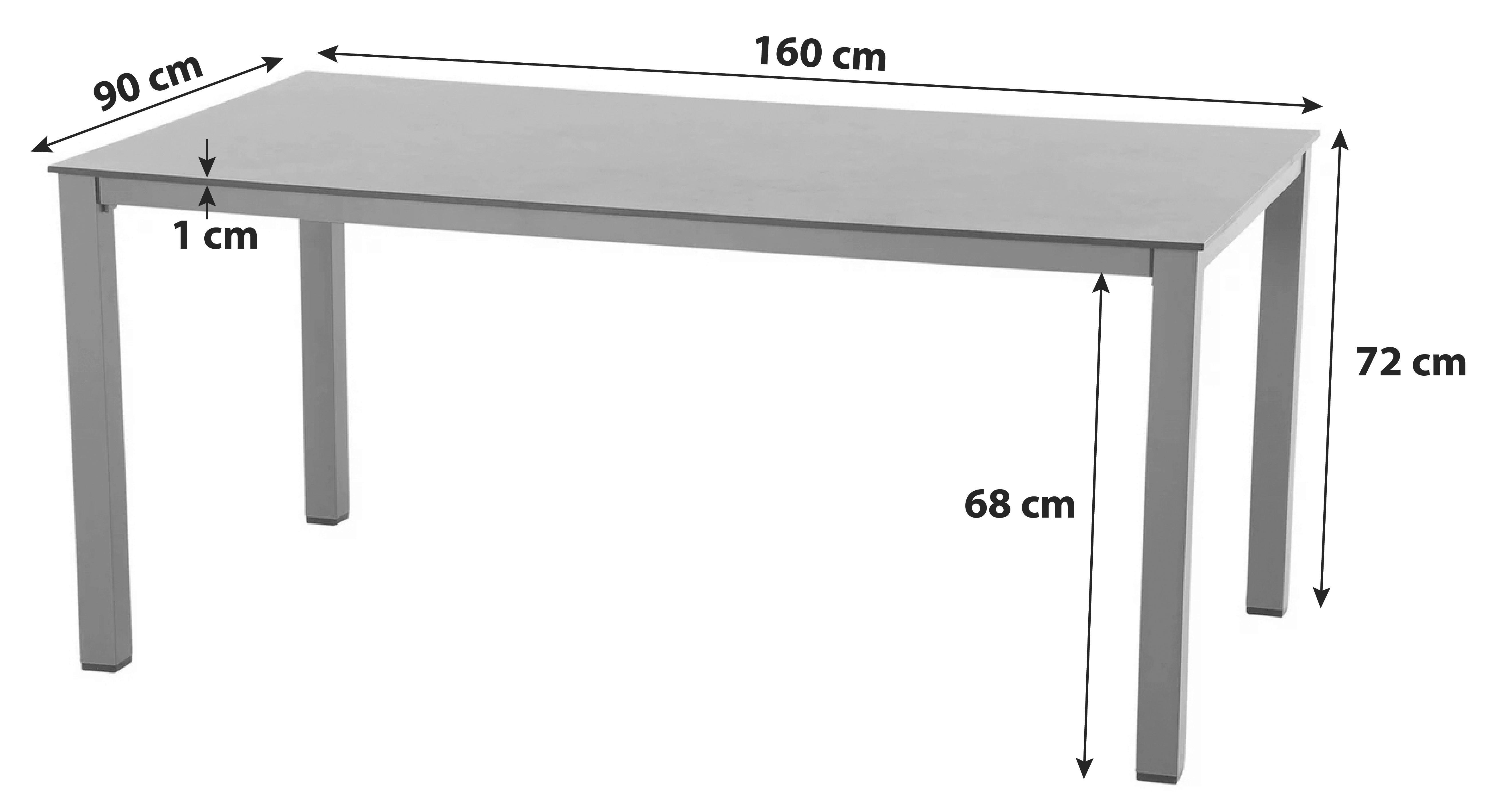 GARTENTISCH K95704 - Anthrazit, KONVENTIONELL, Holzwerkstoff/Kunststoff (160/90/72cm) - Siena Garden