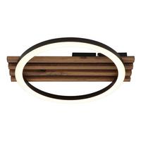 LED-DECKENLEUCHTE 67353D1 TISHA - Weiss/Dunkelbraun, Natur, Holzwerkstoff/Kunststoff (34/30/6cm) - Globo