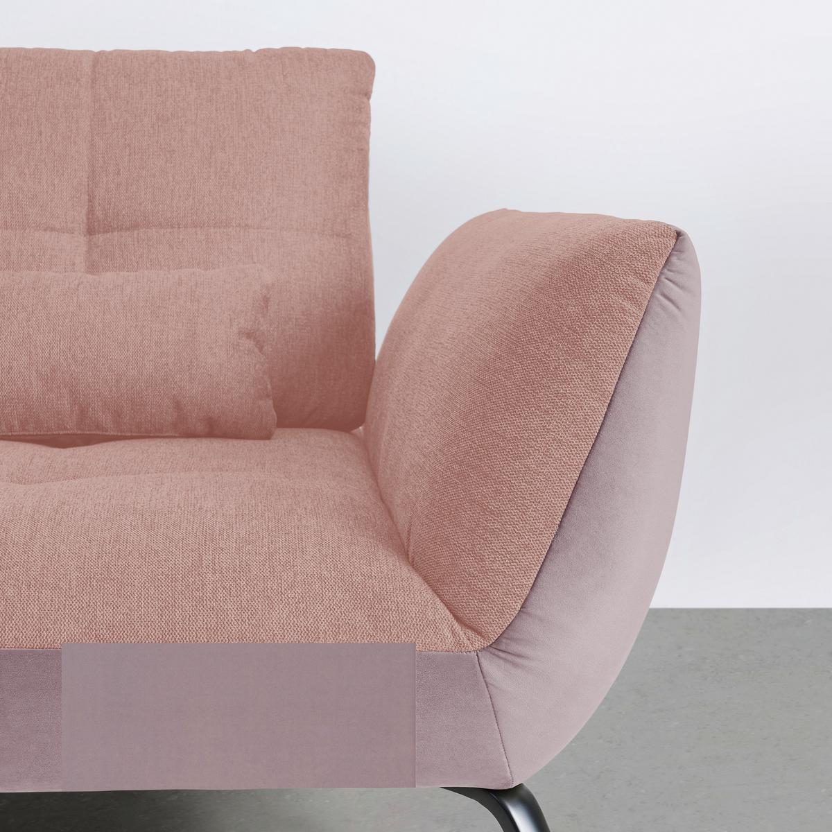 Wohnlandschaft Trendy Rosa/Flieder - Flieder/Schwarz, MODERN, Holzwerkstoff/Textil (250/93/310cm) - Premium Living