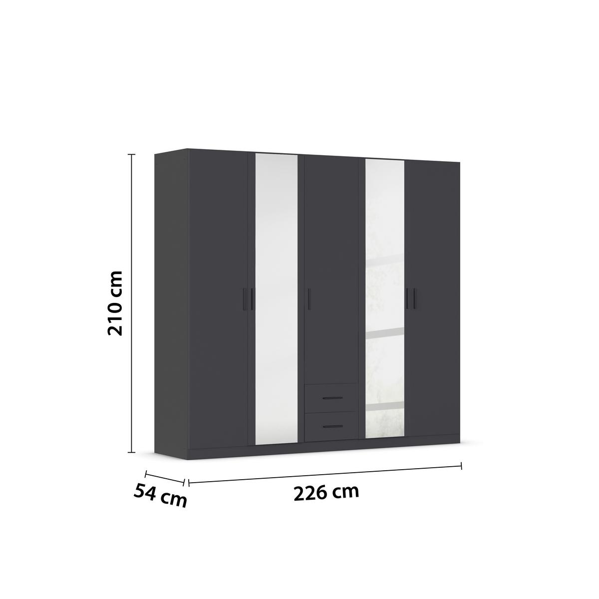 DULAP USI ROTATIVE DESPINA - gri, Konventionell, material pe bază de lemn (226/210/54cm)