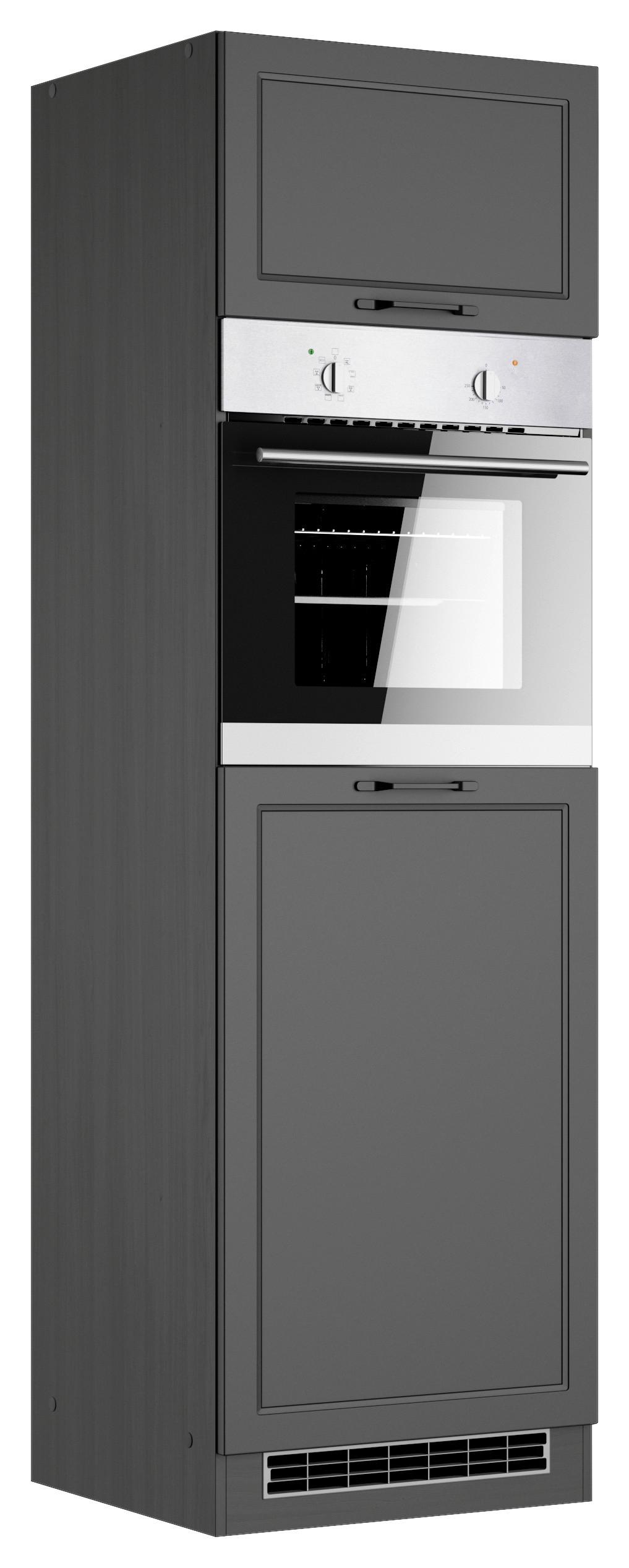 Geräteumbauschrank Meran ca. 60x200x60 cm Grau - Schwarz/Grau, LIFESTYLE, Holzwerkstoff/Metall (60/200/60cm) - Held