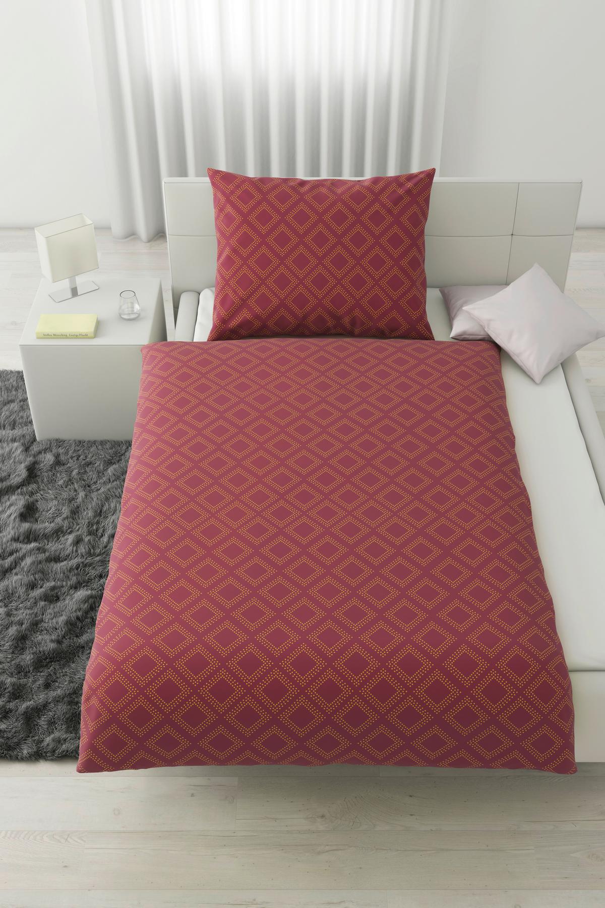 Bettwäsche Ornament Ca. 160x210cm - Gelb/Weinrot, Lifestyle, Textil (160/210cm) - Modern Living