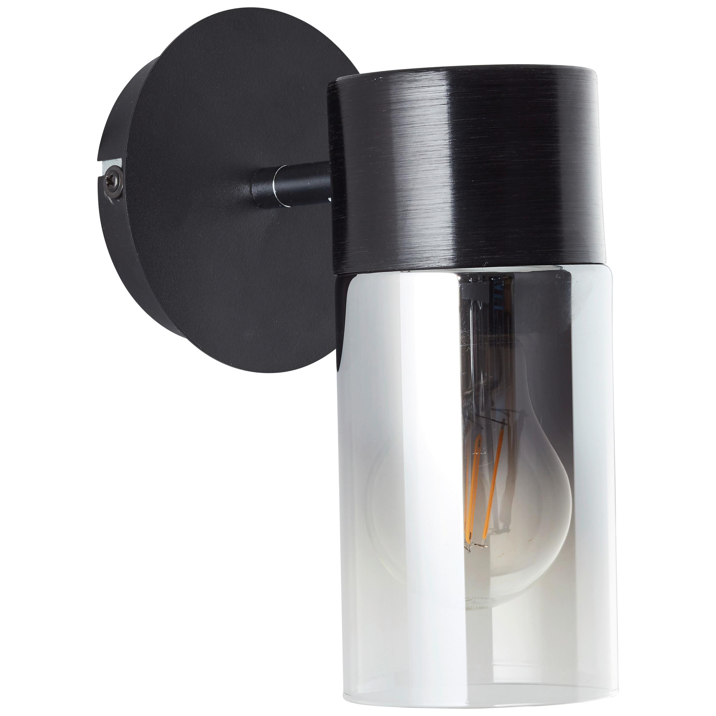 Wandstrahler Alia Schwarz/Rauchglas max.40 Watt - Design, Glas (16/11/17cm) - Brilliant
