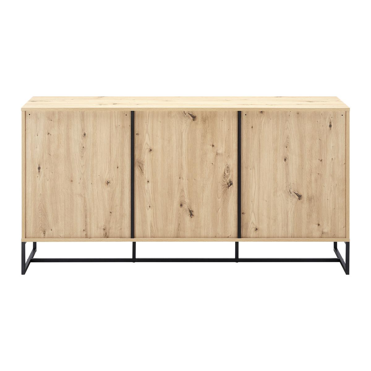 Sideboard “Fosca“ in Eichefarben/Schwarz - Eichefarben/Schwarz, Modern, Metall (148,5/76/40cm) - Bessagi Home