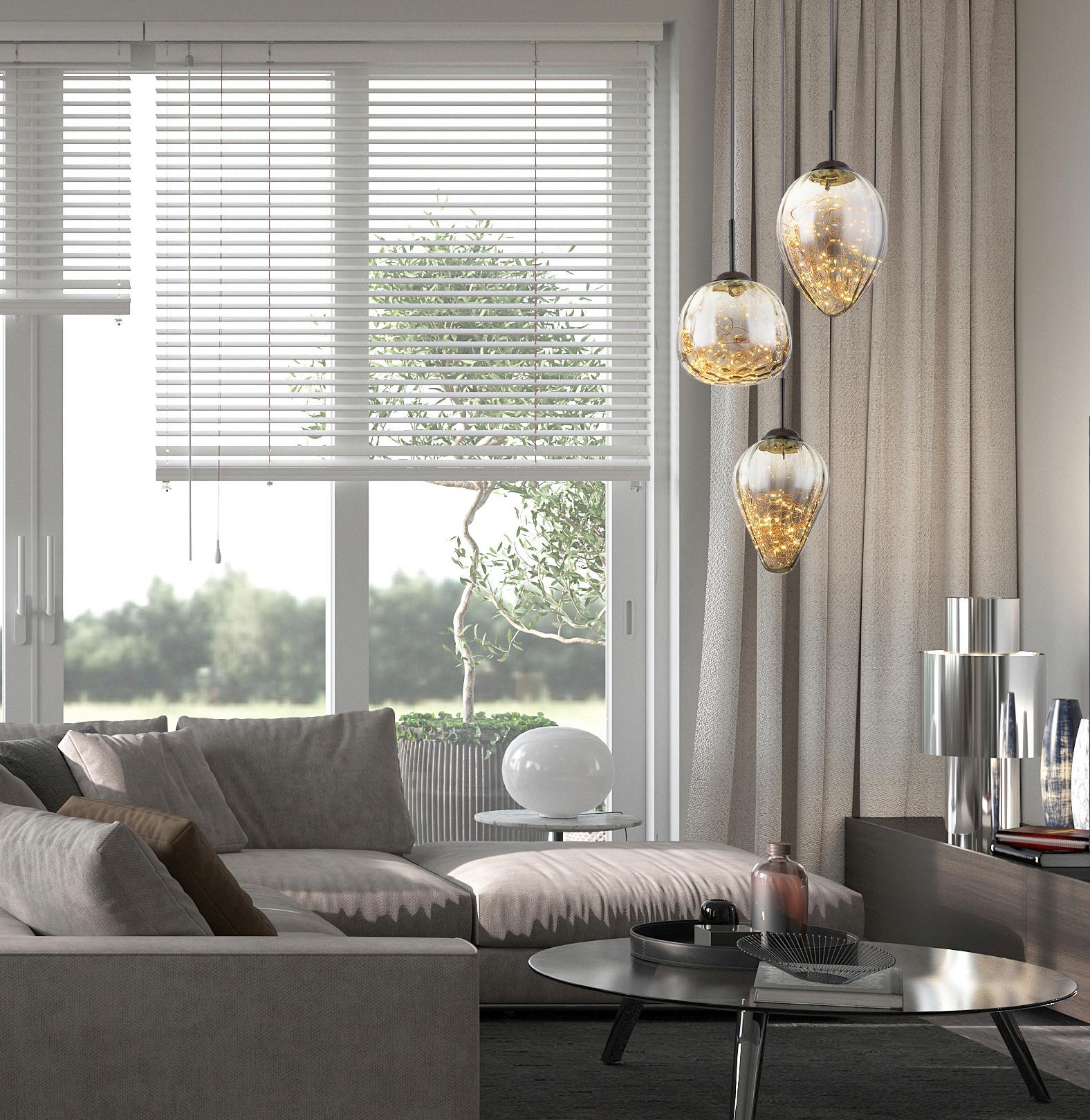 LAMPA WISZĄCA LOLA - czarny, Design, metal/szkło (39/120cm) - Collet's Monde