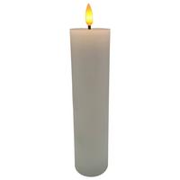 LED-Kerze Shiny in Weiß max. 0,06 Watt - Weiß, KONVENTIONELL, Naturmaterialien/Kunststoff (5/20cm) - Modern Living