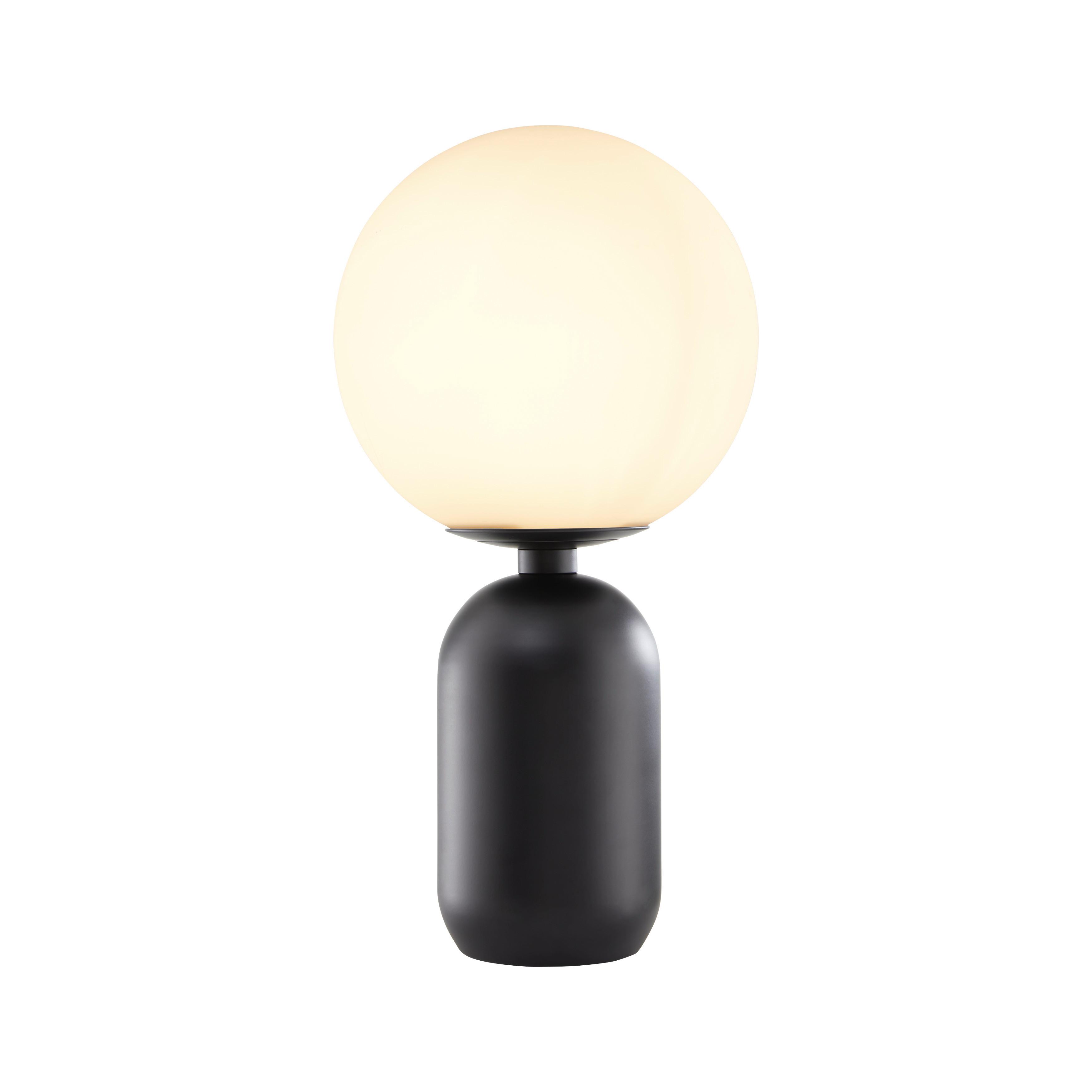 Tischleuchte Tiano max. 40 Watt - Schwarz, MODERN, Glas/Metall (25/48,5cm) - Bessagi Home