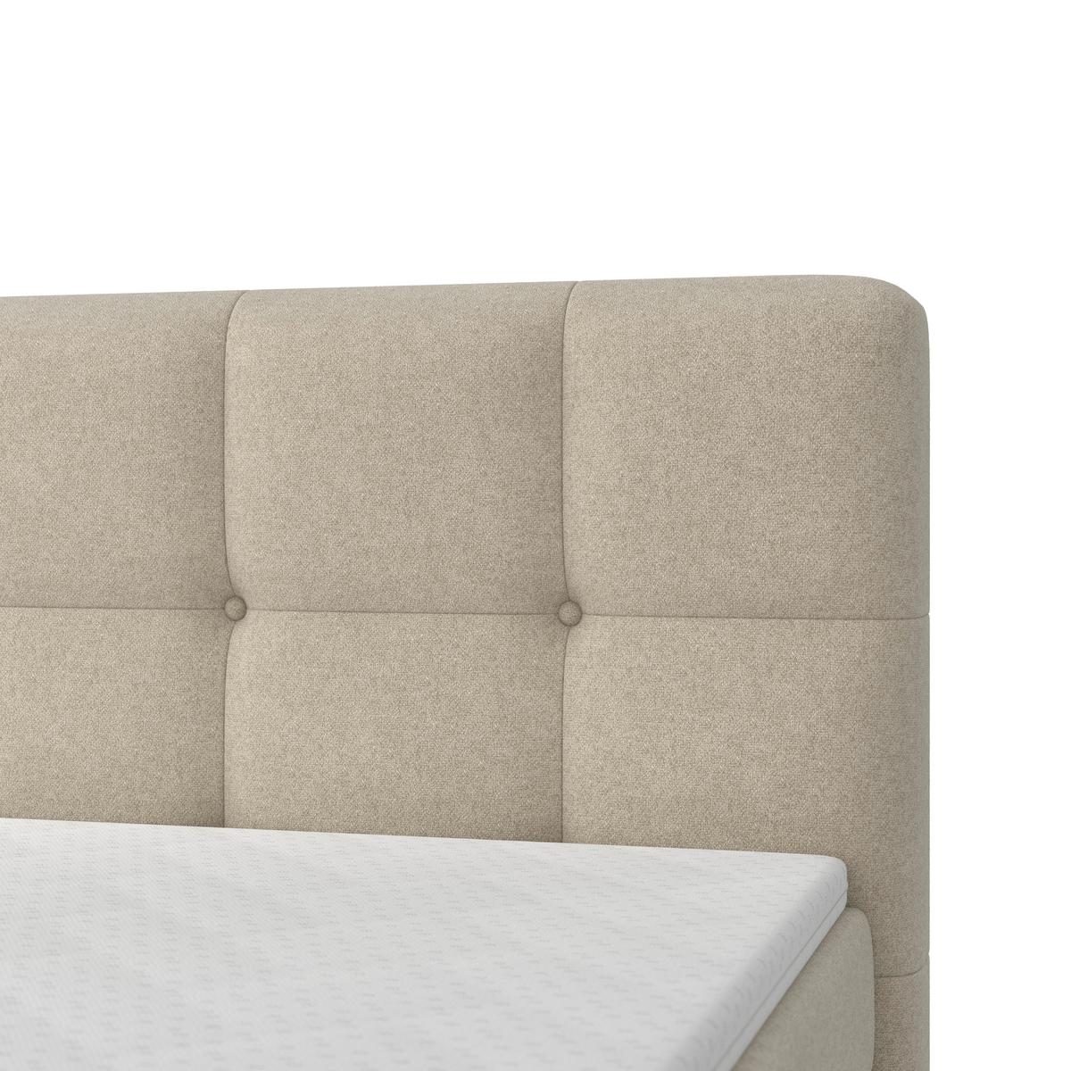 Boxbett Marbella 180x200cm Beige mit Topper - Beige/Schwarz, Modern, Holz/Holzwerkstoff (180/200cm) - Bessagi Home