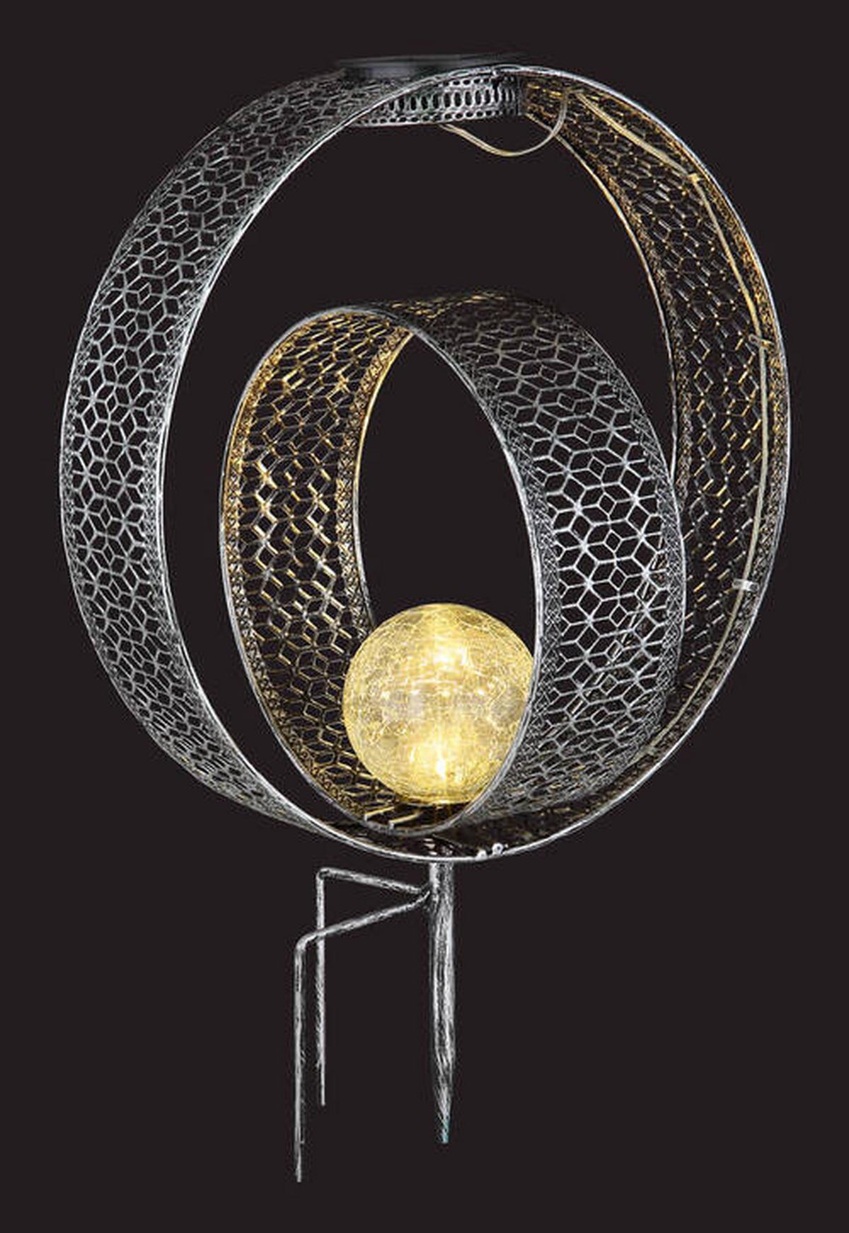 Solarna Svetilka Solar, S Sijalko - srebrne barve/prozorno, Design, kovina/steklo (30/20/42cm) - Globo