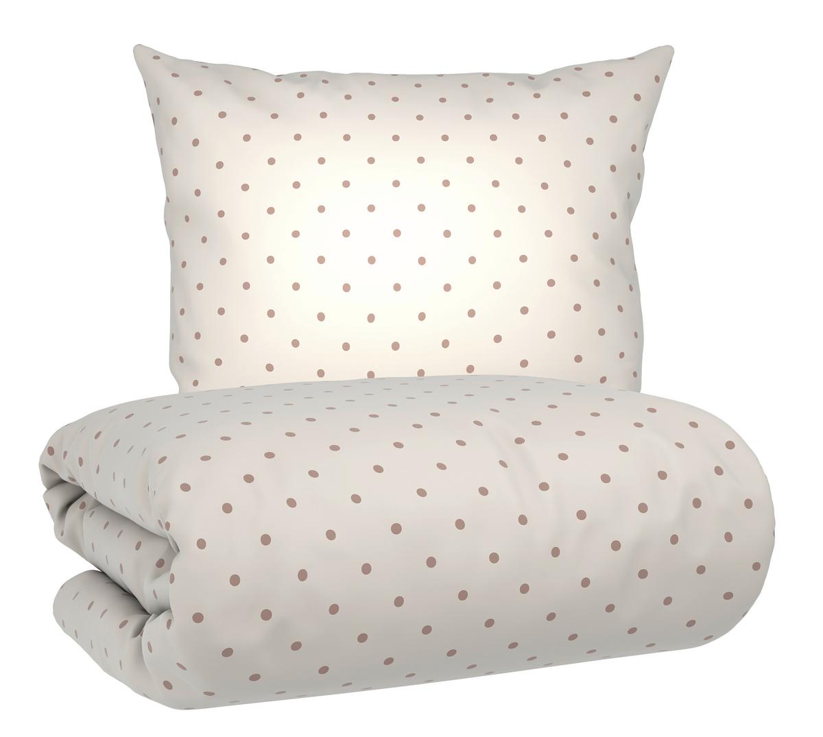 Bettwäsche Dots Creme/Taupe ca. 135x200cm - Taupe/Creme, MODERN, Textil (135/200cm) - Mömax