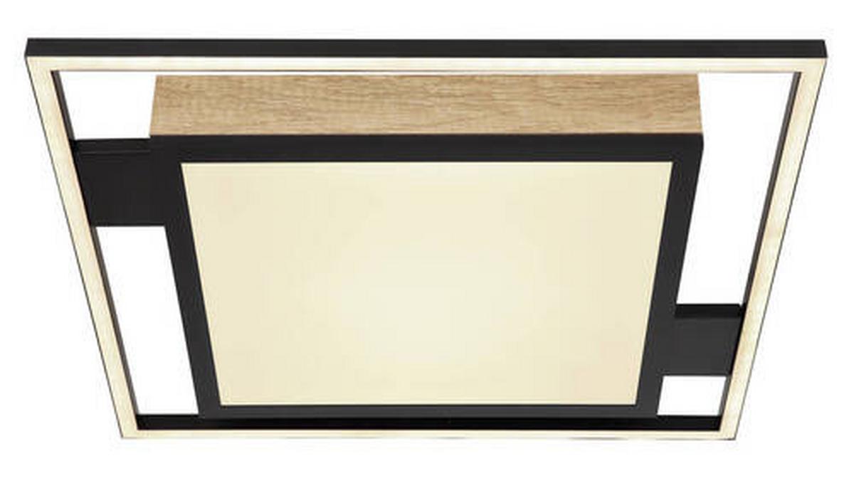 Stropna Led-svetilka Jorry, S Sijalko - črna/temno rjava, Design, kovina/umetna masa (40/40/6cm) - Globo