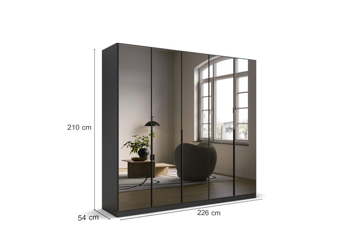 Ormar S Klasičnim Vratima Skyla - siva, Moderno, drvni materijal/metal (226/210/54cm) - Modern Living