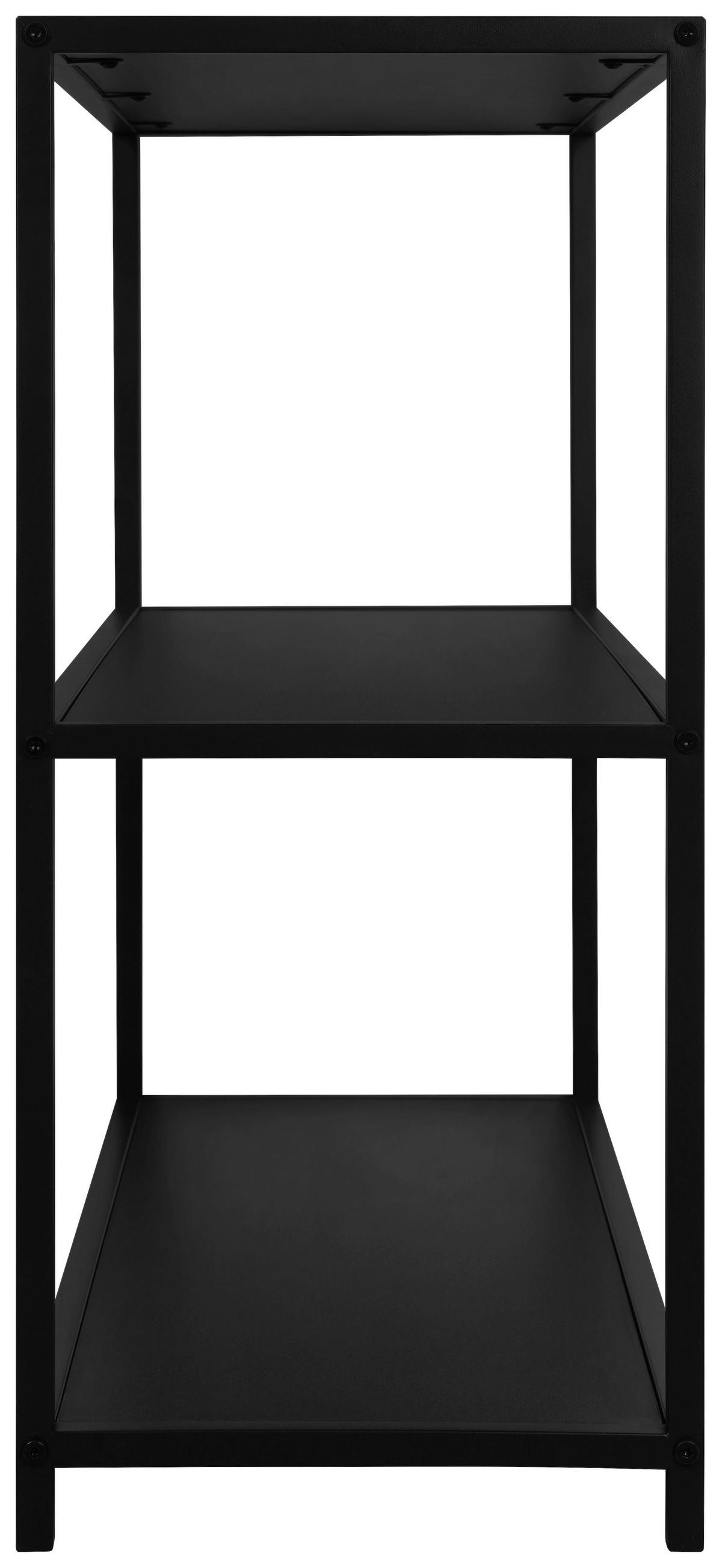 Polica Bastian Ii - crna, Moderno, drvni materijal/metal (77/68/30cm) - Based