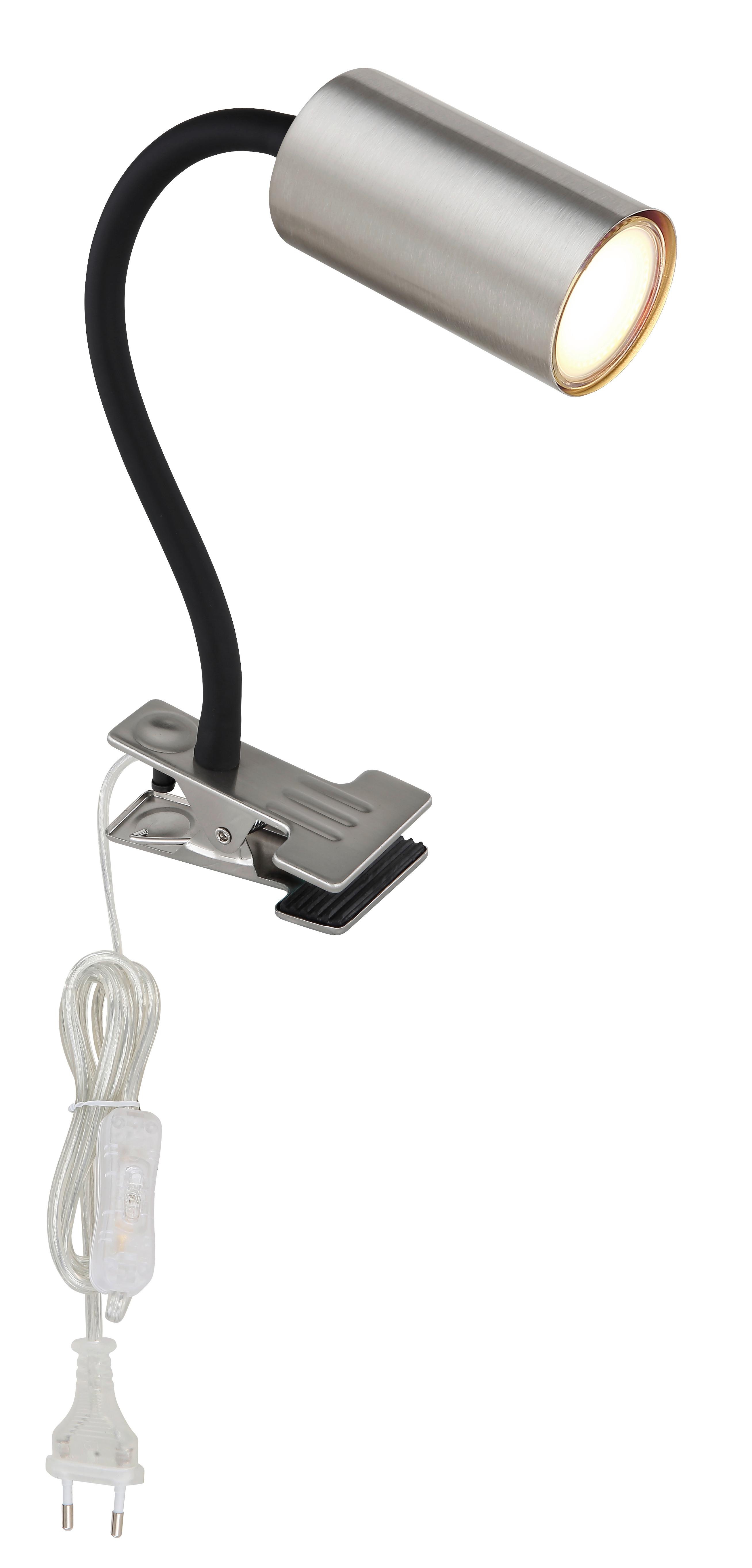 Klemmleuchte Robby max. 25 Watt - Schwarz/Nickelfarben, Basics, Metall (10/5,5/41,5cm) - Globo