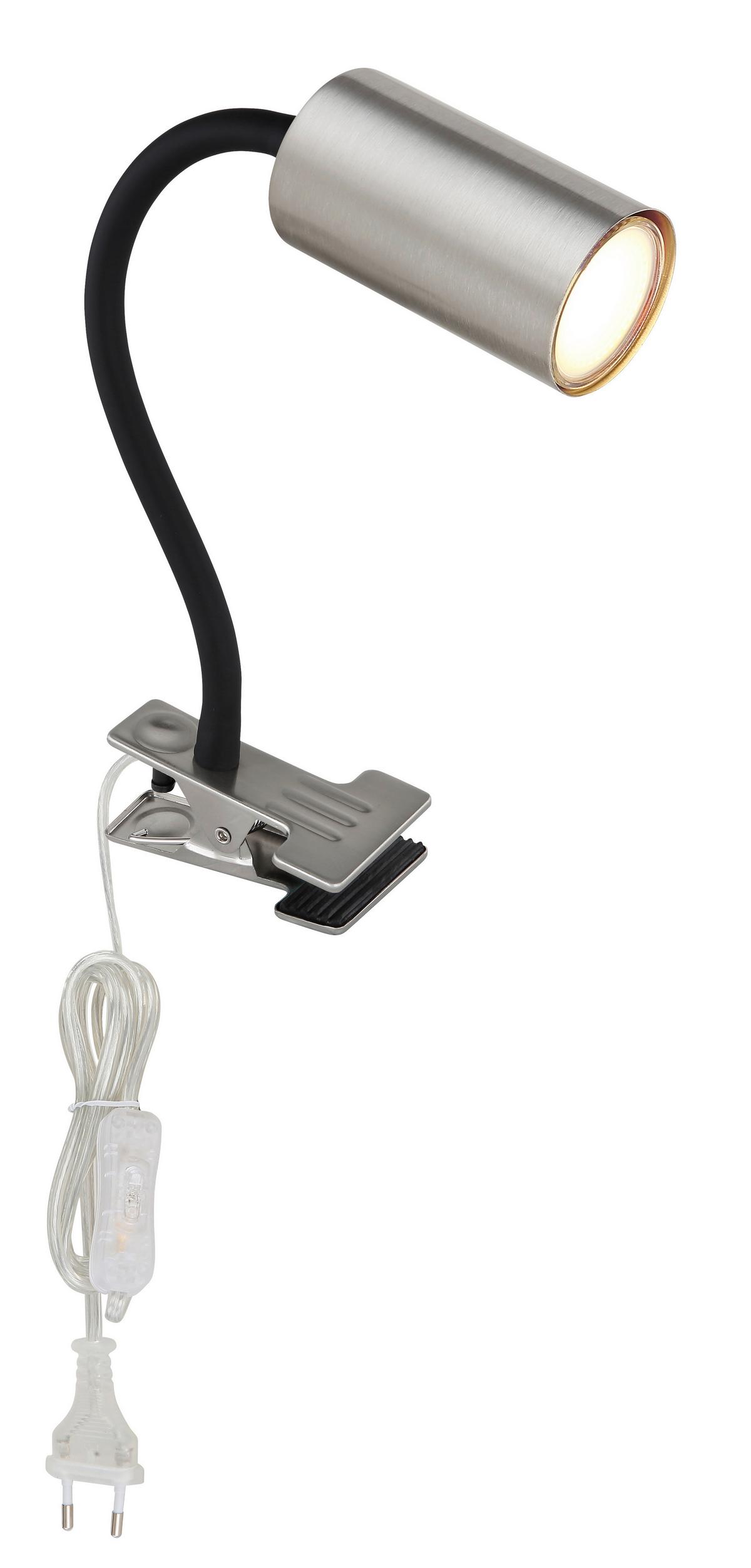 Klemmleuchte Robby max. 25 Watt - Schwarz/Nickelfarben, Basics, Metall (10/5,5/41,5cm) - Globo