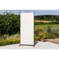 Sichtschutz Textil Silber/Beige - Beige/Silberfarben, KONVENTIONELL, Textil/Metall (80/188/50cm) - Gardenson