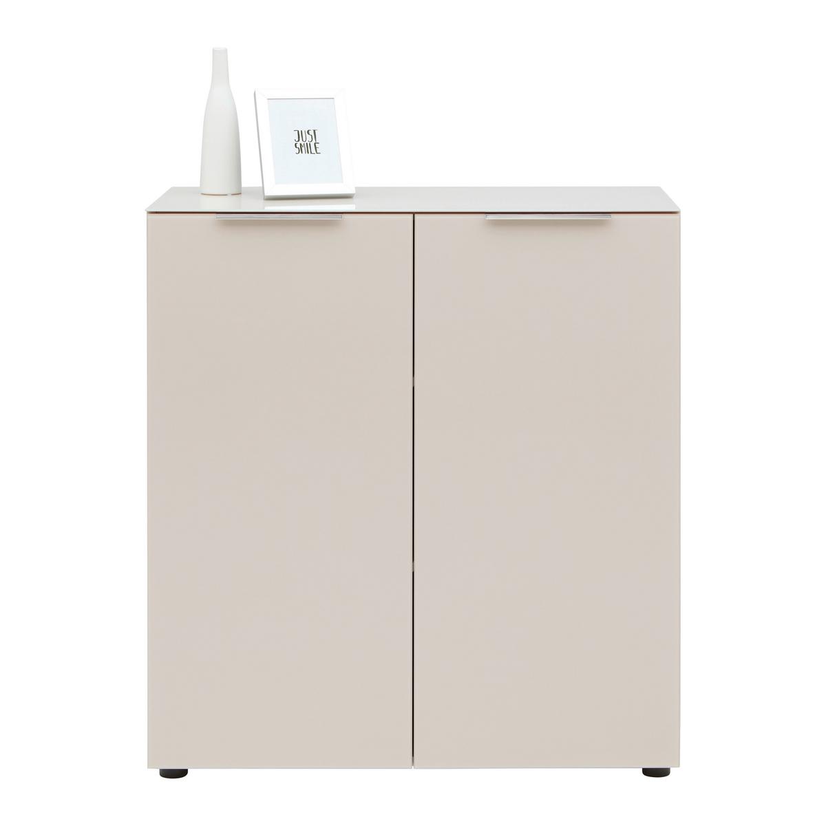 Kommode Siena Kaschmir - Chromfarben/Kaschmir, MODERN, Glas/Holzwerkstoff (90/99/40cm) - Mömax