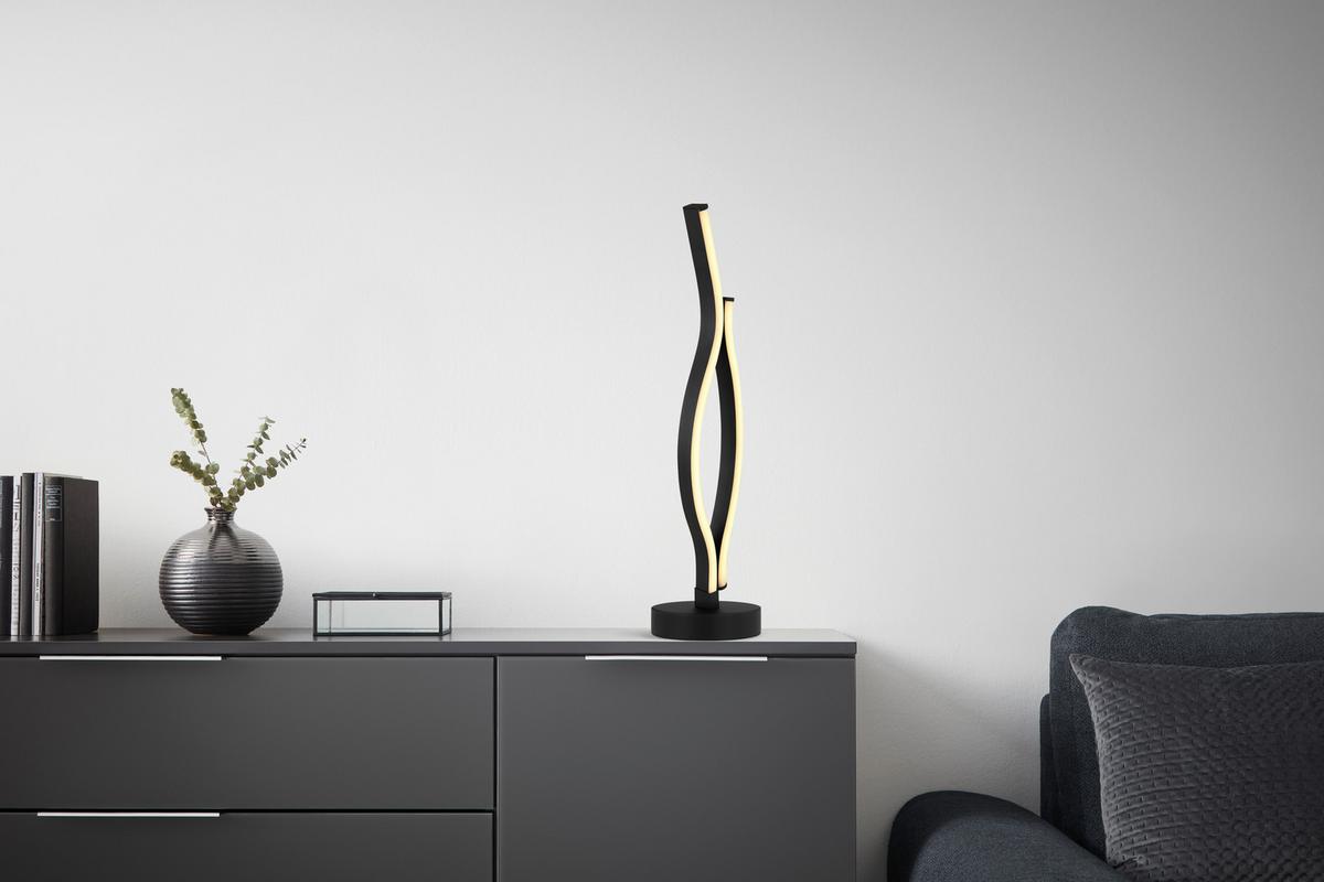 LED-Tischleuchte Relo in Opal/Schwarz max. 12 Watt - Opal/Schwarz, MODERN, Kunststoff/Metall (12/47cm) - Mömax