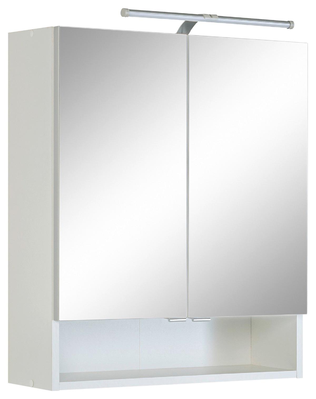 Spiegelschrank Riga 2-türig ca. 60x71x20 cm - Weiß, MODERN, Holzwerkstoff (60/71/20cm) - Held