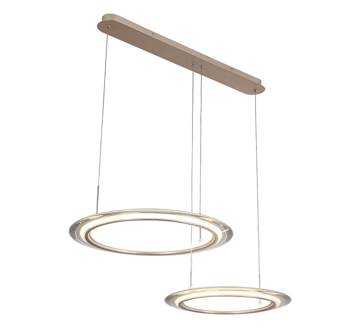 LAMPA WISZĄCA LED LAKEWOOD *DK* - szampanowy/przezroczysty, Design, tworzywo sztuczne/metal (82/55/150cm) - Dieter Knoll