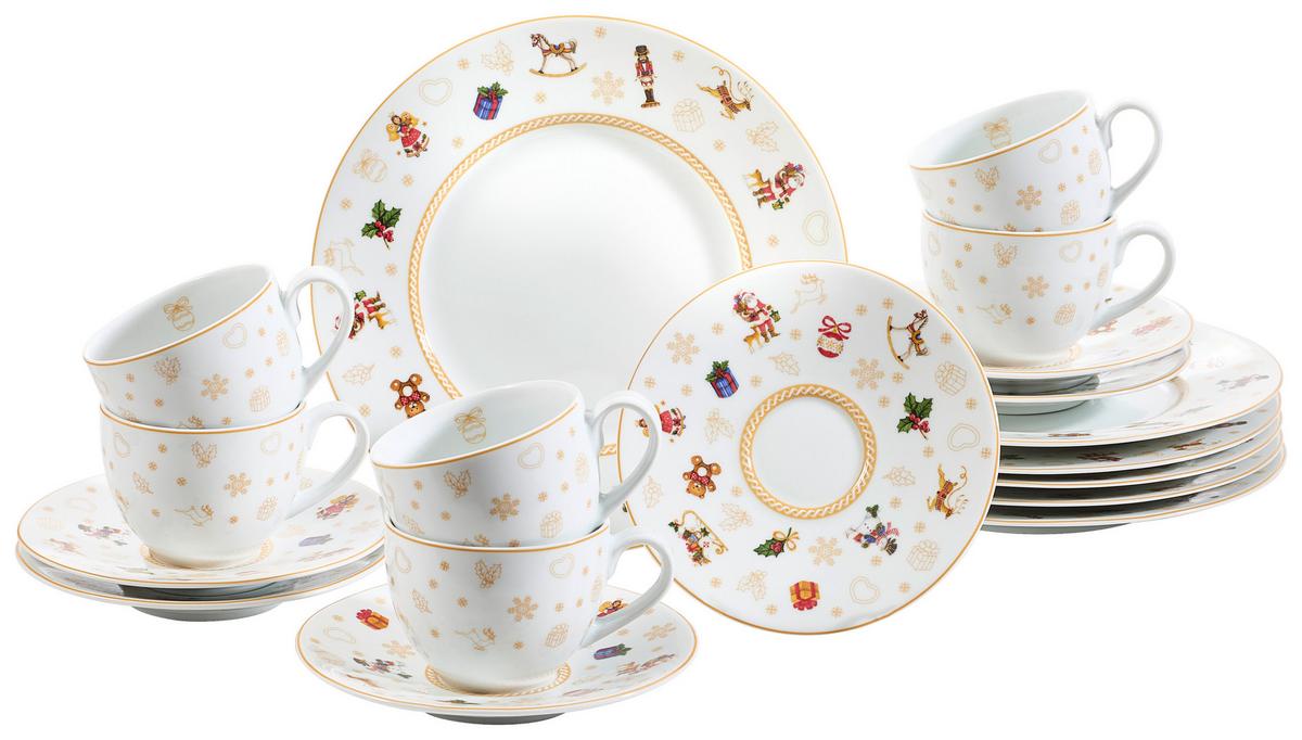 SERWIS KAWOWY CHRISTMAS TOYS - biały, Konventionell, ceramika - X-Mas