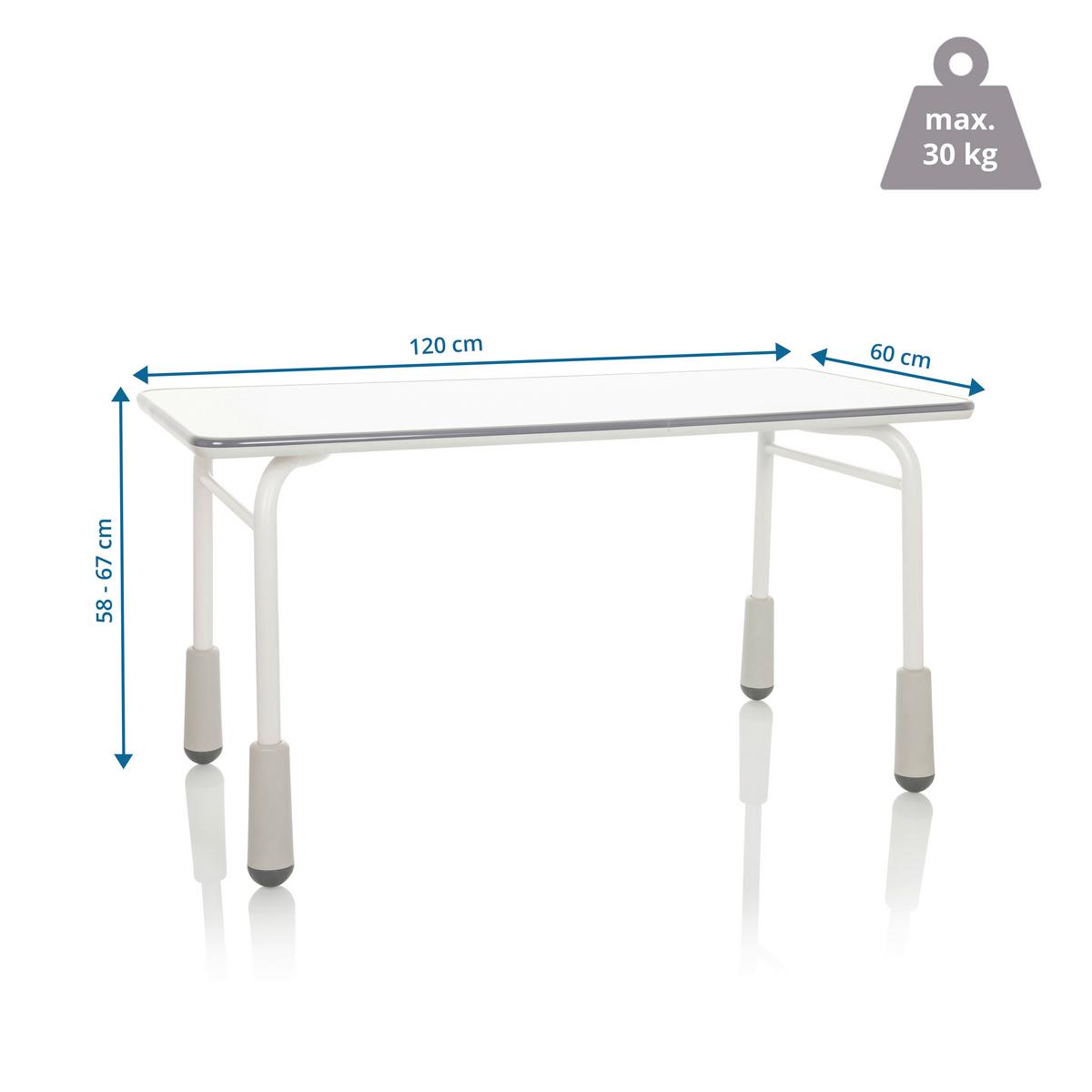 Jugenddschreibtisch Kid Gro T ca.120x58-67x60cm Hellgrau - Hellgrau, Basics, Holzwerkstoff/Metall (120/58-67/60cm) - MID.YOU