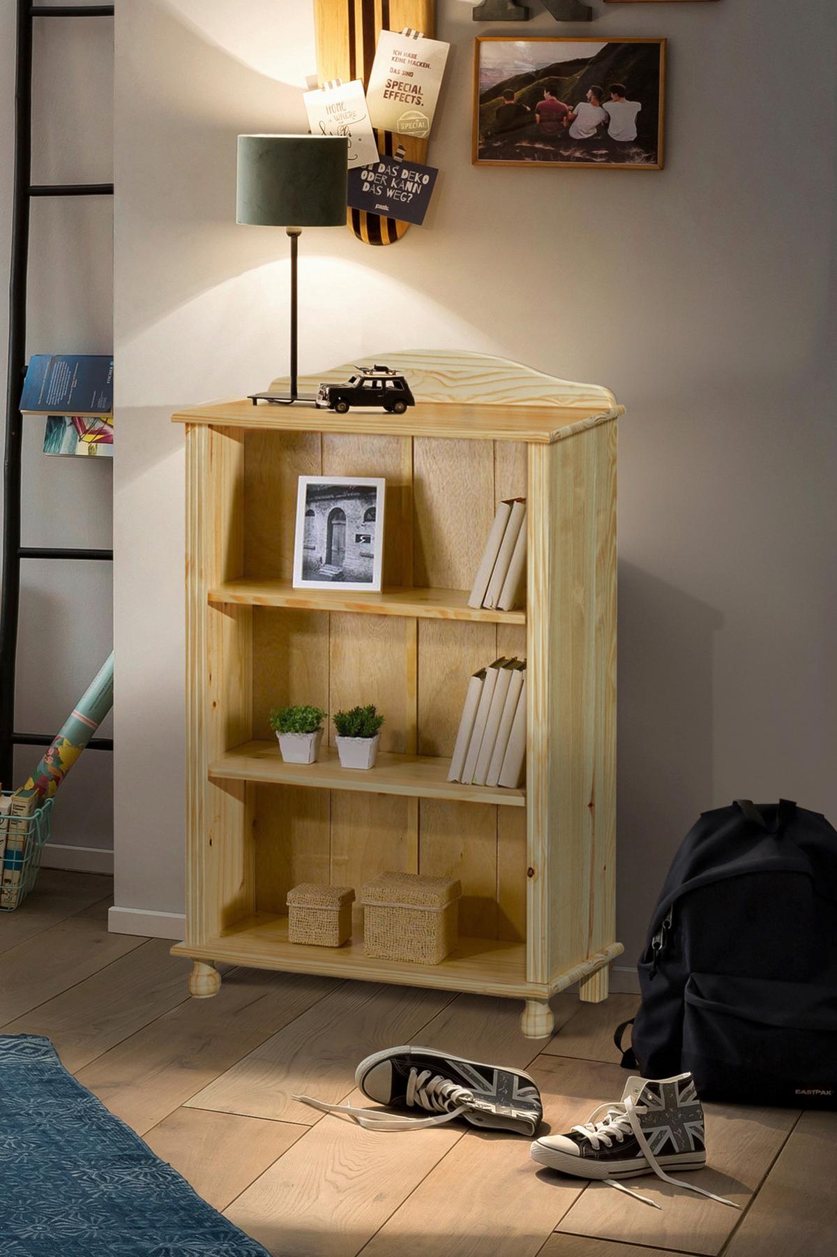 Regal Naturfarben mit 2 Böden - Naturfarben, Natur, Holz (77/116/30cm) - Livetastic