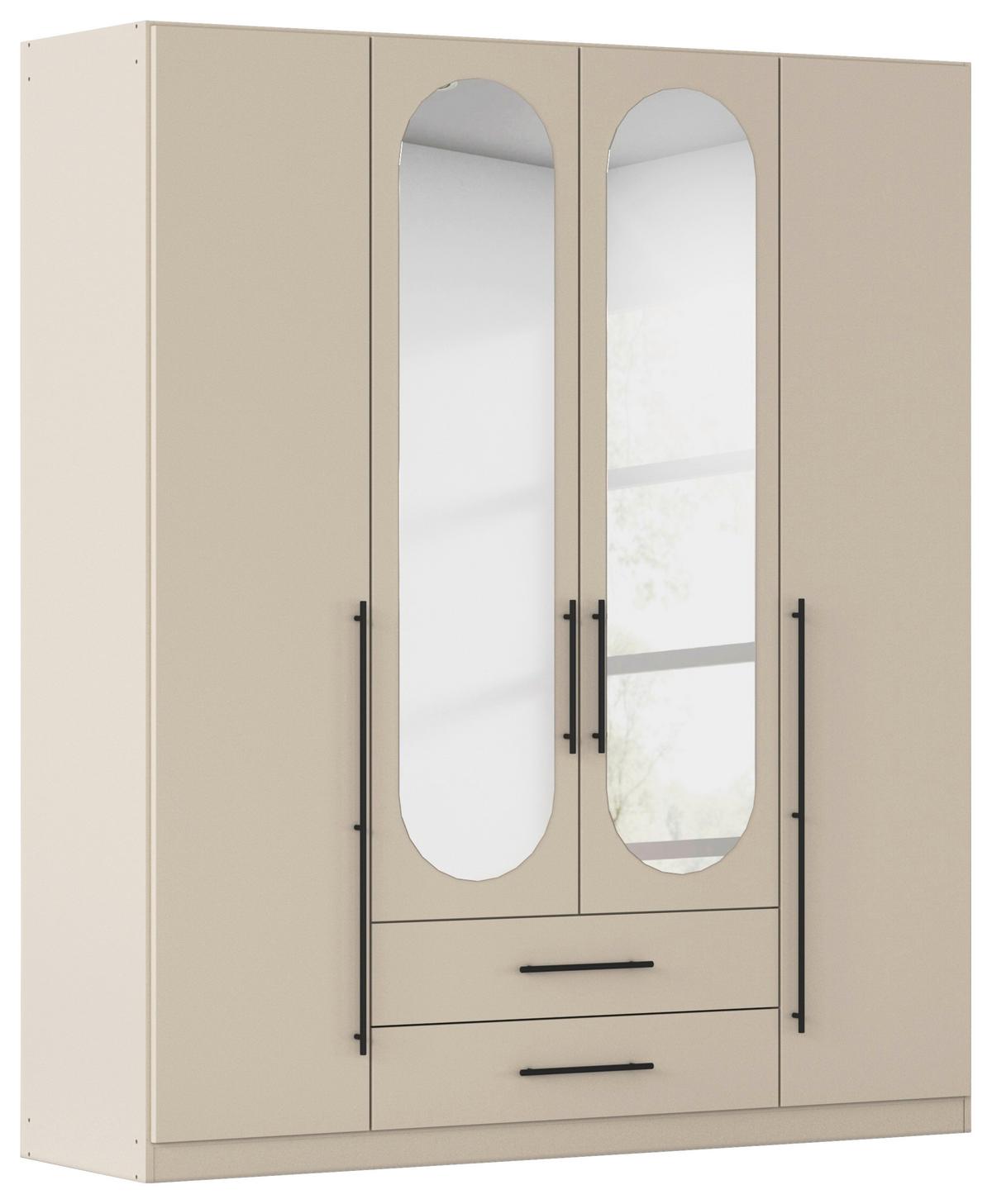 Drehtürenschrank Velora Champagnerfarben - Champagner/Schwarz, KONVENTIONELL, Holzwerkstoff/Metall (181/210/54cm) - Mömax