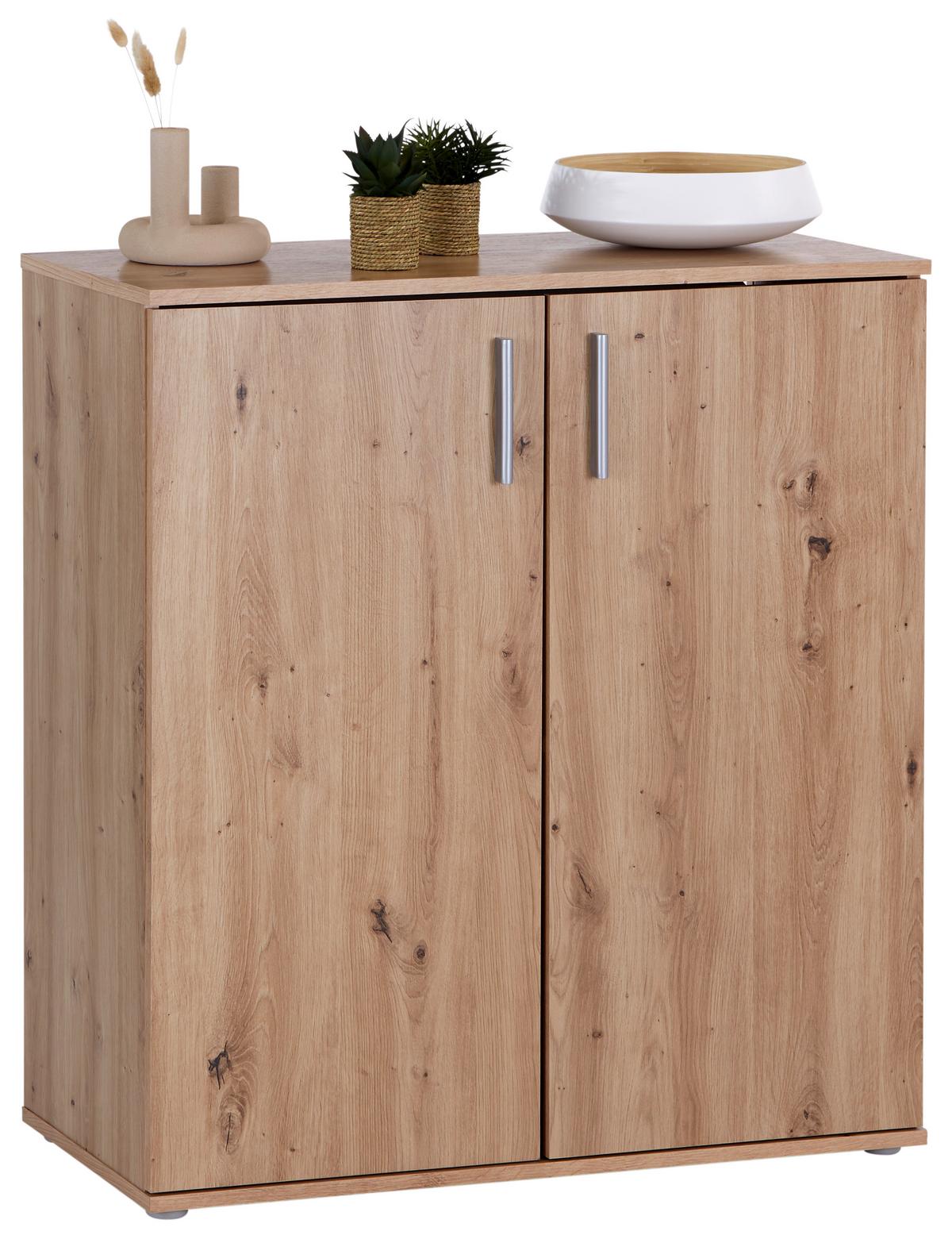 Komoda Ina 01, Barva Hrasta Artisan - barve aluminija/hrast artisan, Moderno, umetna masa/leseni material (88,2/94,8/38,3cm) - Mömax