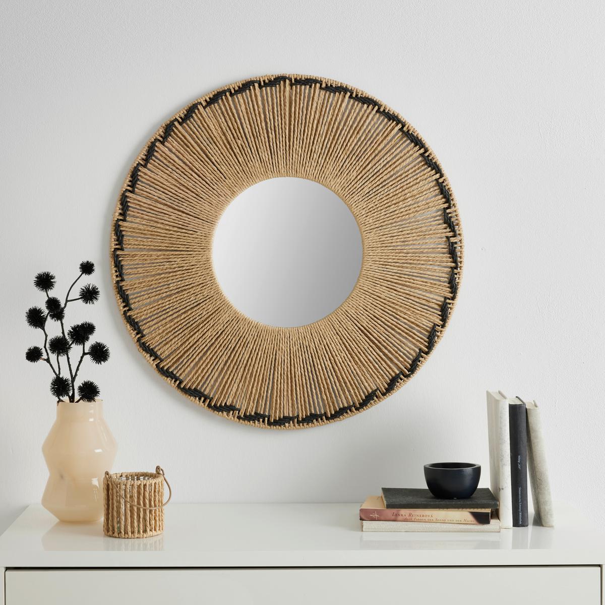 Oglindă de perete KORFU -TREND- - maro, Romantik / Landhaus, sticlă/hârtie (65/65/1cm) - Premium Living