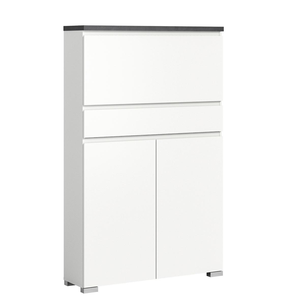 Ormarić Za Cipele Shoelove - bijela/siva, Moderno, drvni materijal (95/152/27cm) - Modern Living