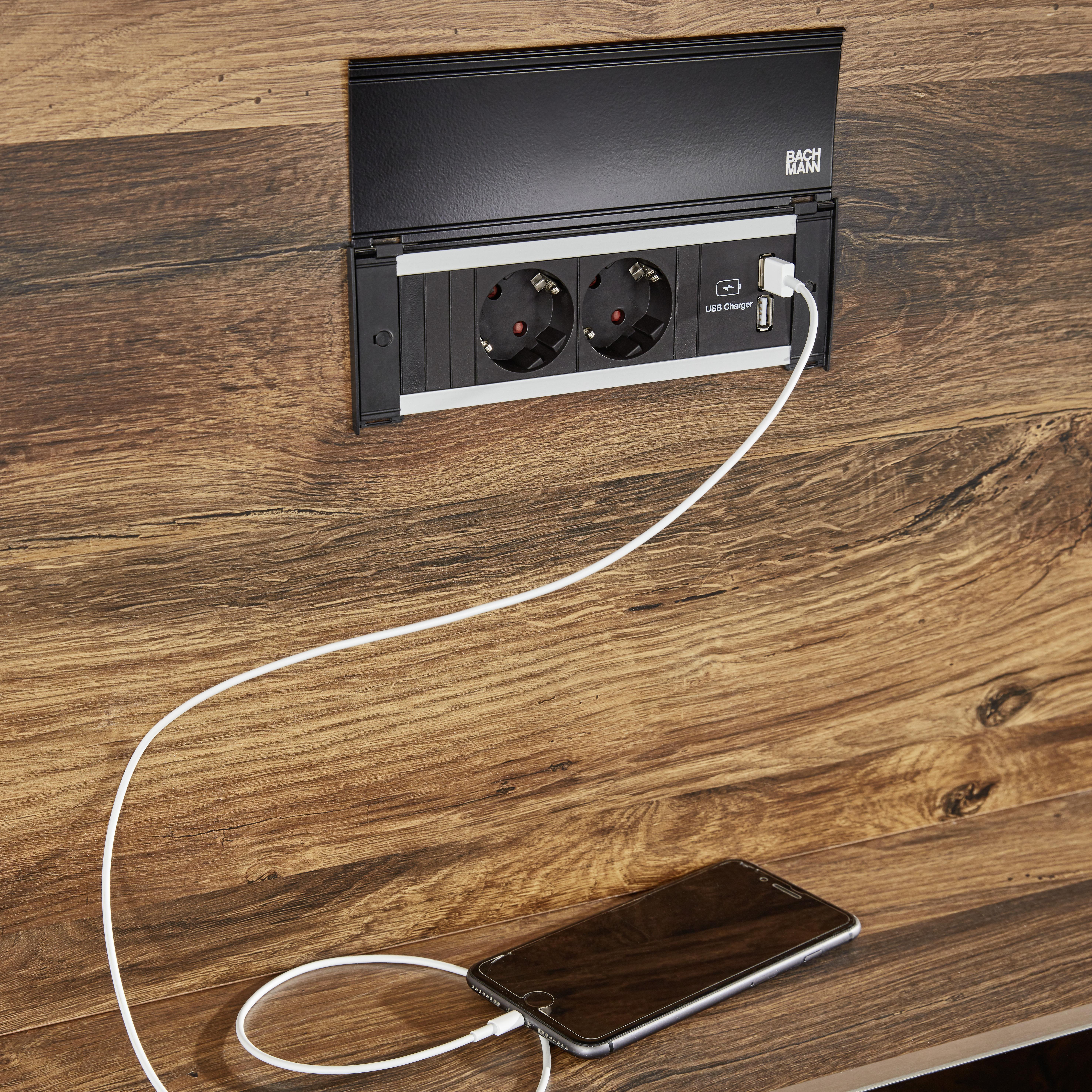 EINBAUKÜCHE Easytouch in Grafitschwarz - Schieferfarben/Eichefarben, MODERN, Holzwerkstoff (269/123cm) - Nobilia