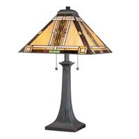 Asztali Lámpa Qz-Navajo-Tl-Vb - sötétbarna/többszínű, Konventionell, üveg/természetes anyagok (40.6/63,1cm) - Elstead Lighting