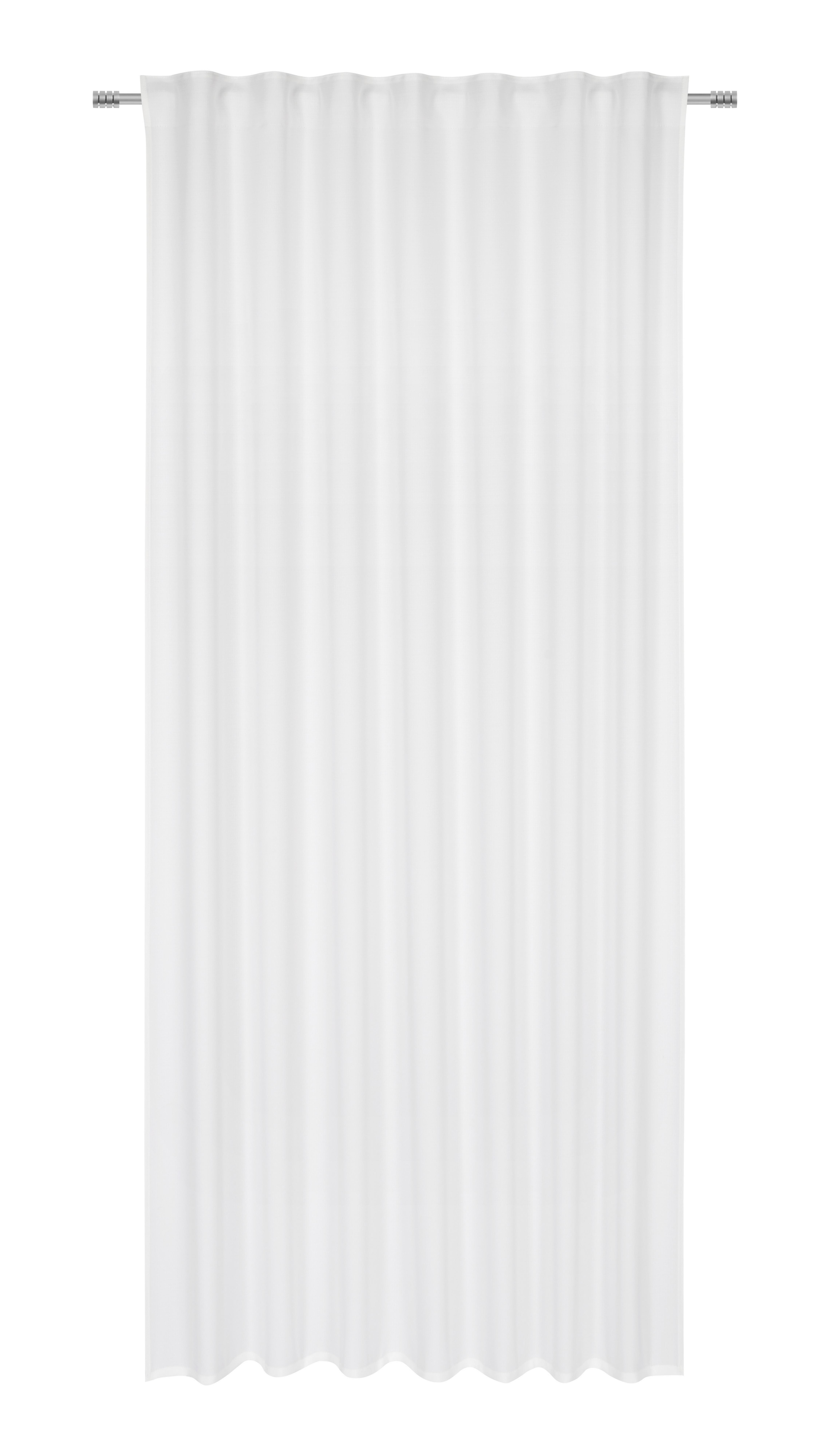 Fertigvorhang Adela in Weiß ca. 140x245cm - Weiß, ROMANTIK / LANDHAUS, Kunststoff (140/245cm) - Bessagi Home