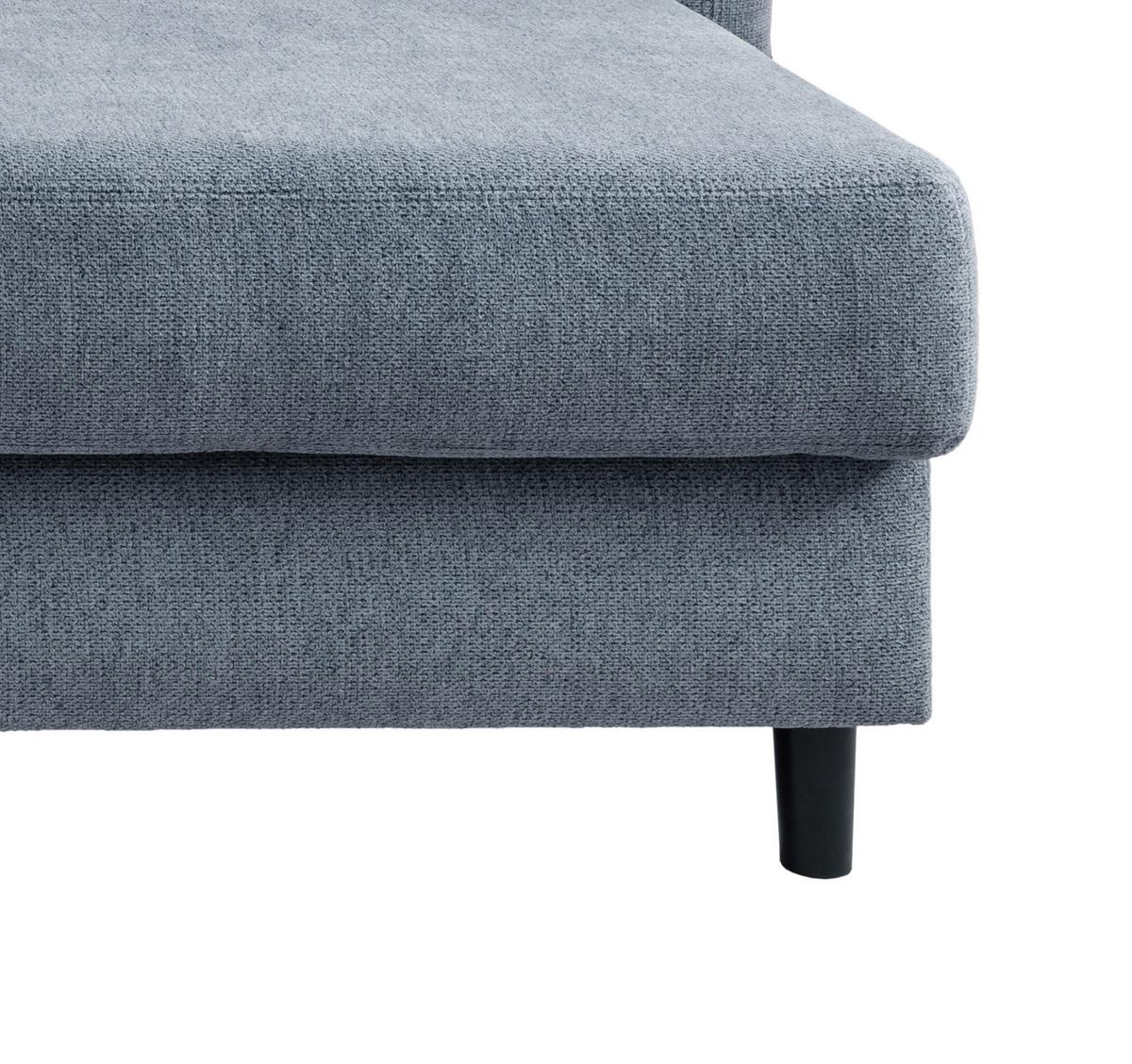 Wohnlandschaft Brizzini Hellblau Chenille - Blau/Schwarz, MODERN, Holz/Textil (250-280/176cm) - Livetastic