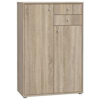 Komoda Tempra 2, Barva Hrasta - barve aluminija/hrast sonoma, Design, umetna masa/leseni material (73,7/111,1/34,8cm)