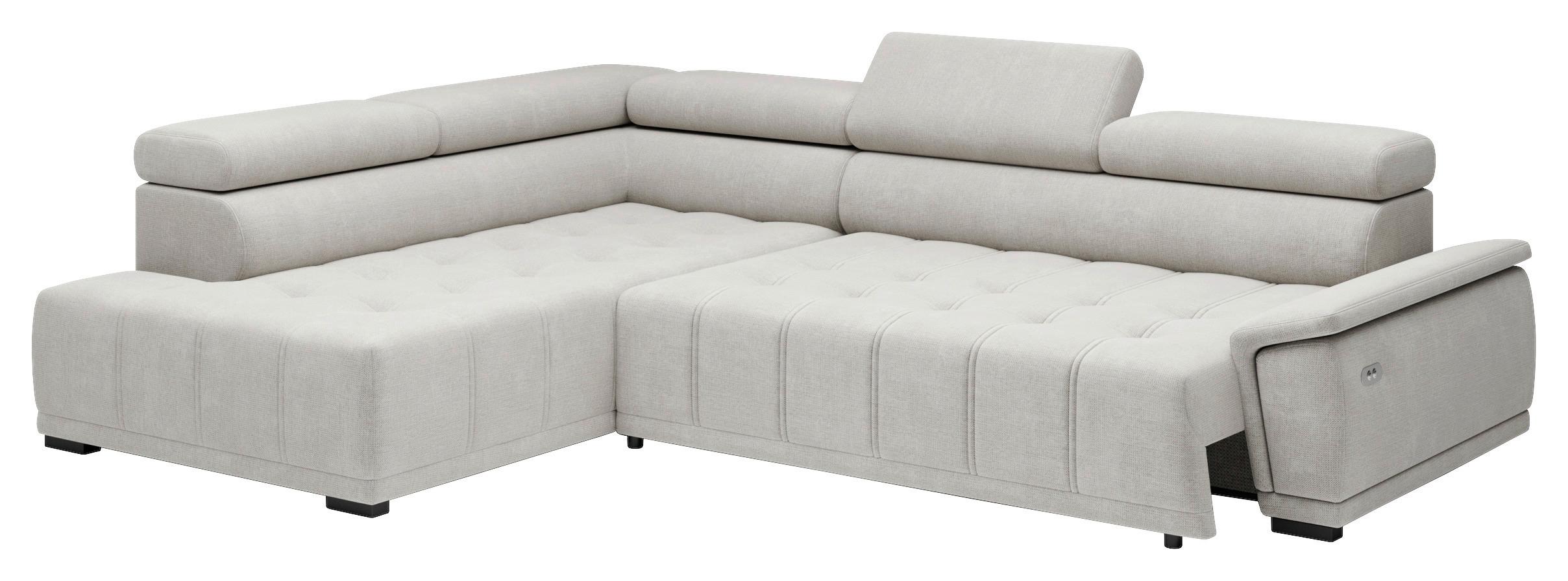 Ecksofa Gremio Links Grauweiß - Grauweiß/Schwarz, MODERN, Kunststoff/Textil (106/283cm) - Premium Living