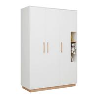 Kleiderschrank Luna White Weiss/Eiche ca. 131x194x55cm - Weiss/Eiche Artisan, Konventionell, Holz/Holzwerkstoff (131/194/55cm) - Roba