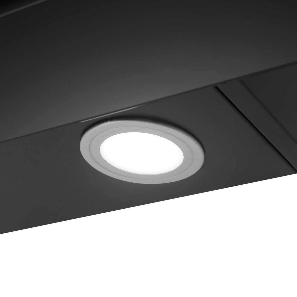 Kuhinjska Napa Svea, 60cm - črna, Trend, kovina/steklo (60/73,9-111,9/34cm) - Respekta