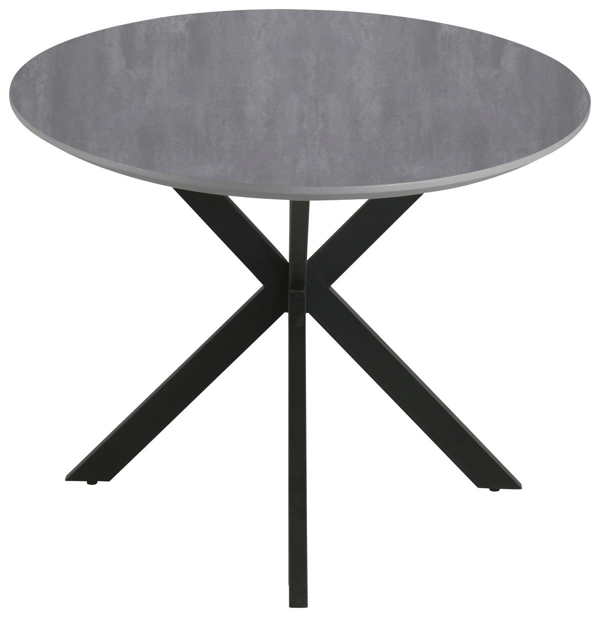Esstisch Matteo Grau - Schwarz/Grau, MODERN, Holzwerkstoff/Metall (180/90/75cm) - Mömax
