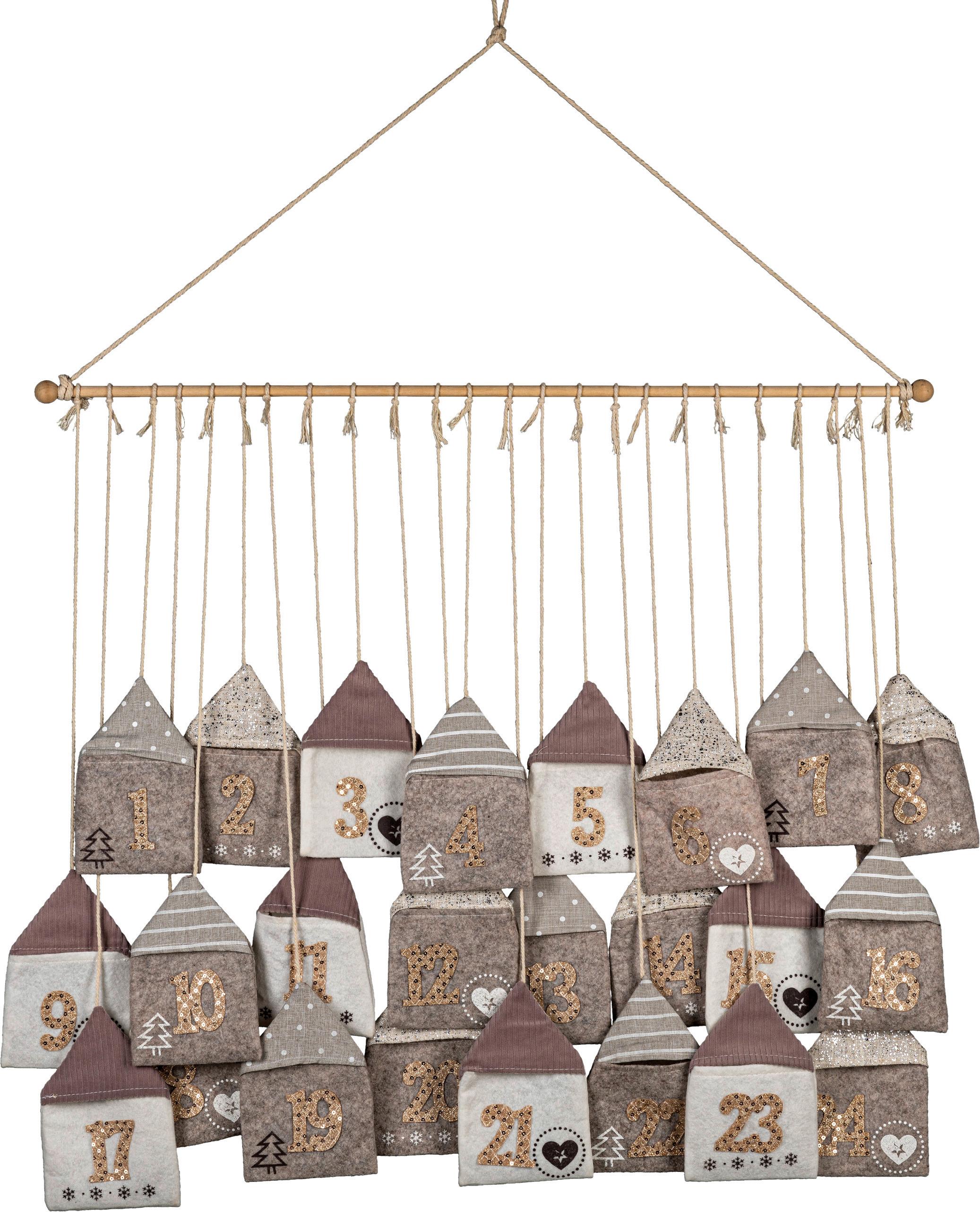 Adventskalender Bags I Naturfarben - Naturfarben, MODERN, Textil (60/70cm) - Premium Living