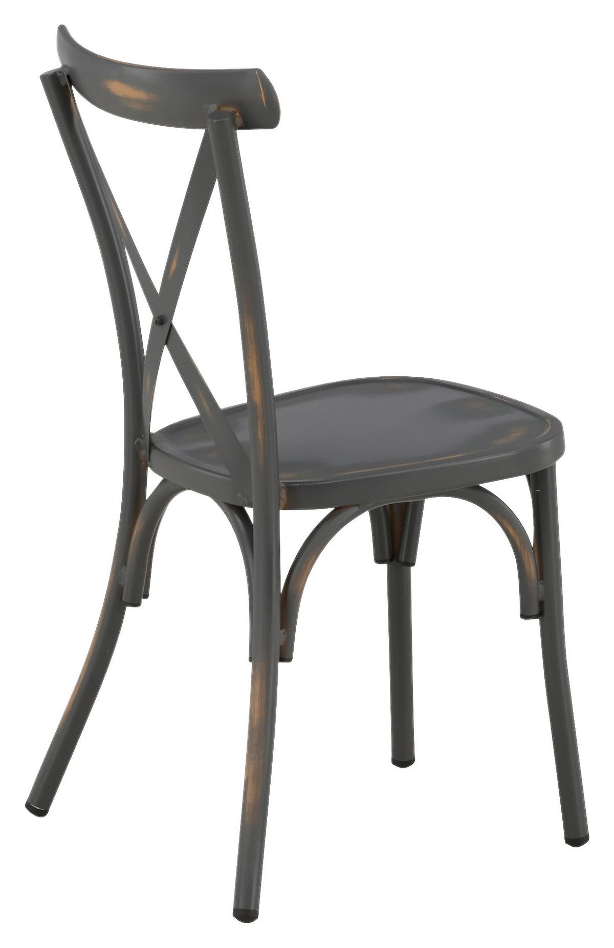 Gartenstuhl 2er-Set Tablas ca. 48x88x48 cm Schwarz - Schwarz, KONVENTIONELL, Metall (48/88/48cm) - Gardenson