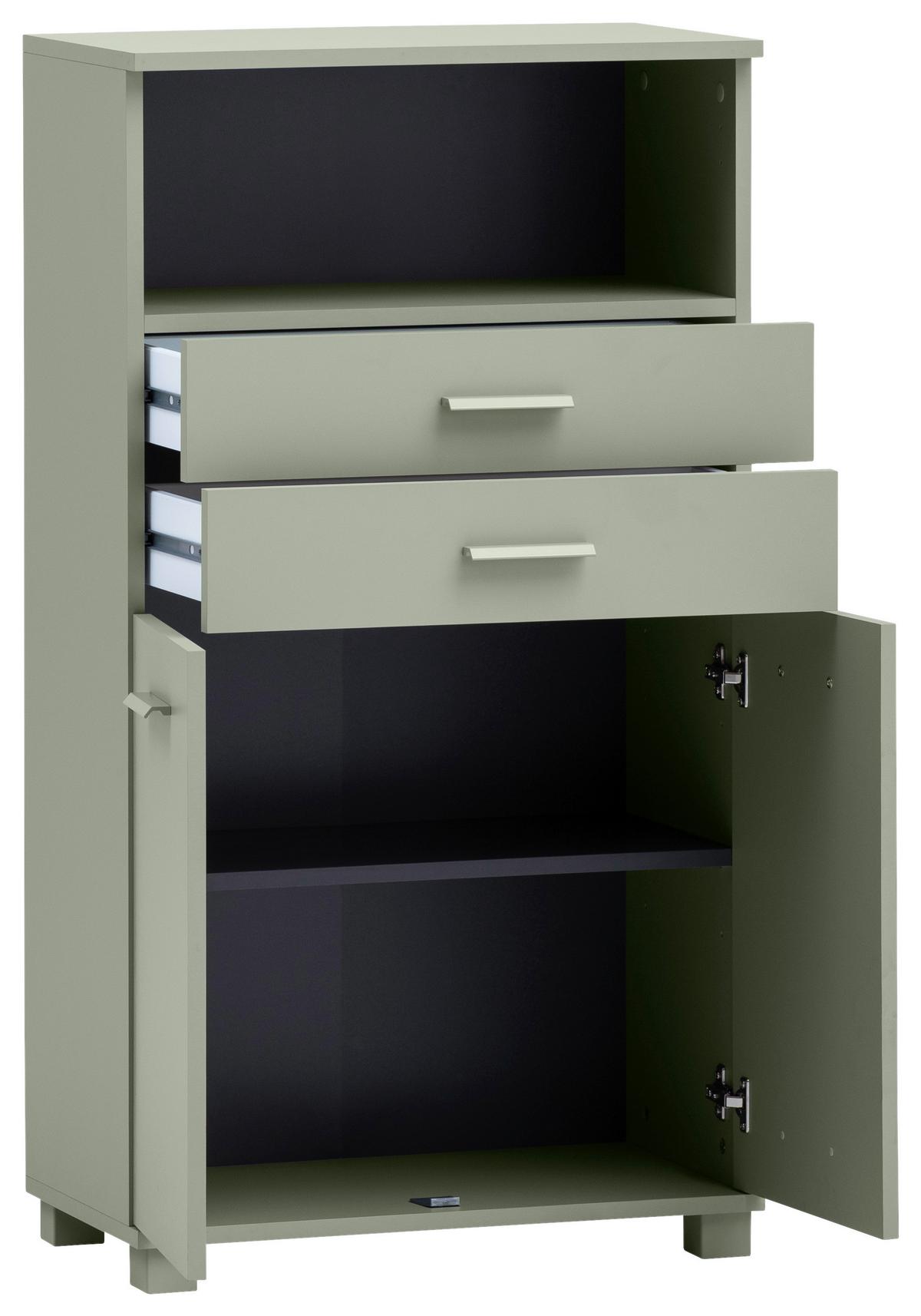 Midischrank Mono Grün - Hellgrün, MODERN, Holzwerkstoff/Kunststoff (59,8/110,5/32,6cm) - MID.YOU